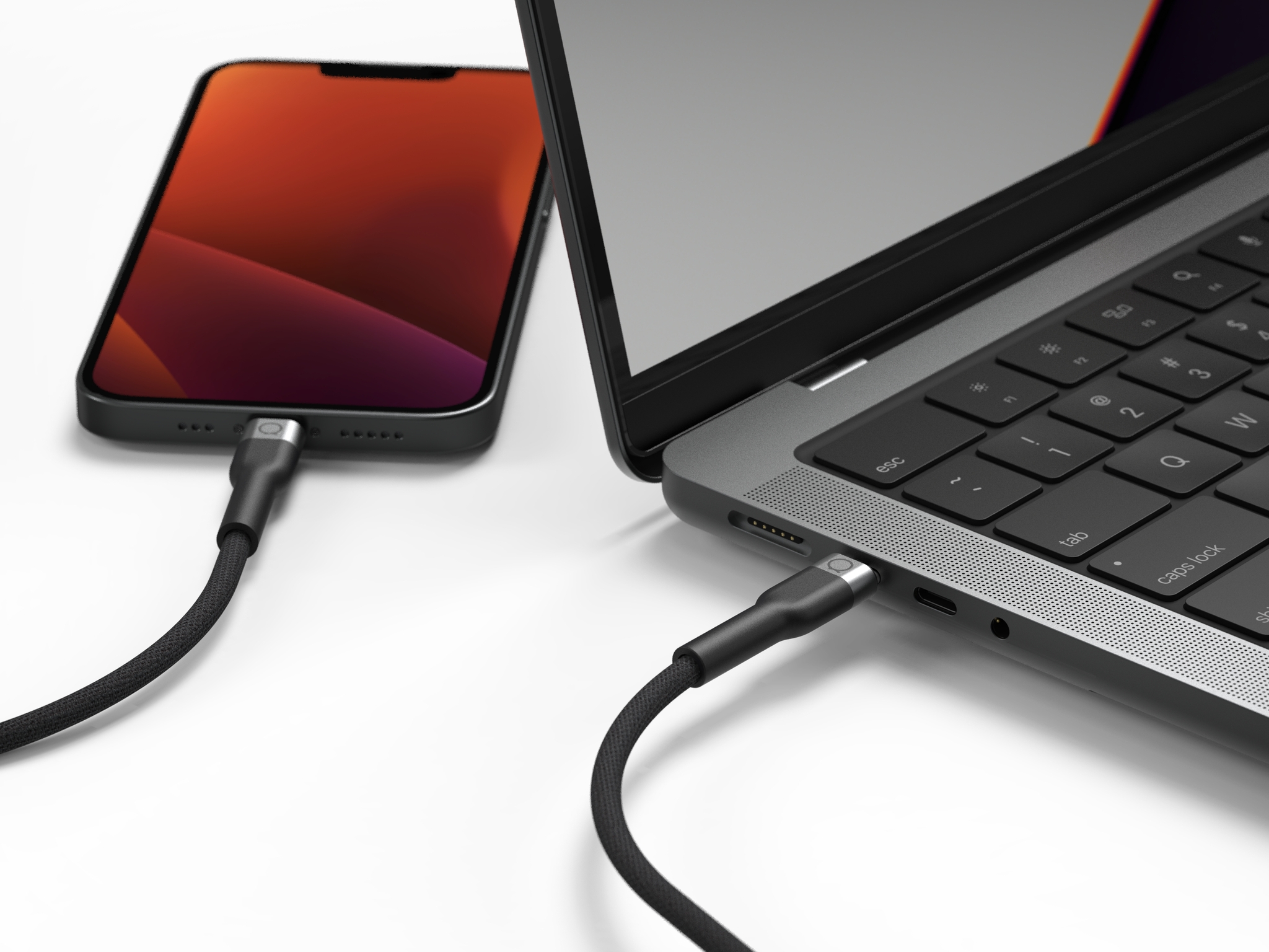 LINQ byELEMENTS LQ48031 cble de tlphone portable Noir 2 m USB C Lightning