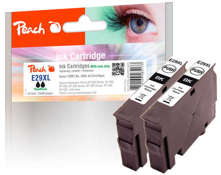 Peach TwinPack E29XL - 2er-Pack - Schwarz - kompatibel