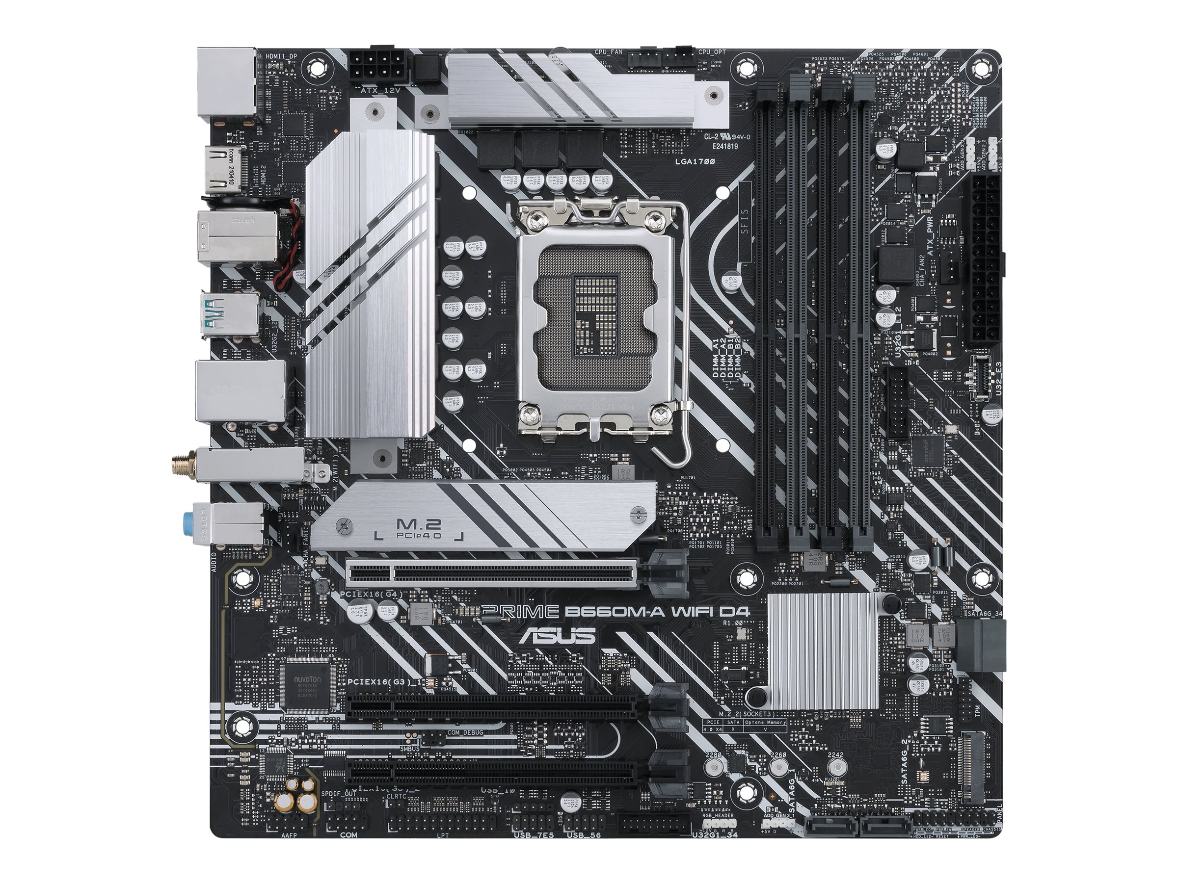 ASUS PRIME B660M-A WIFI D4 - Motherboard - micro ATX - LGA1700-Sockel - B660 Chipsatz - USB-C Gen1, USB 3.2 Gen 1, USB 3.2 Gen 2 - Gigabit LAN, Wi-Fi, Bluetooth - Onboard-Grafik (CPU erforderlich)