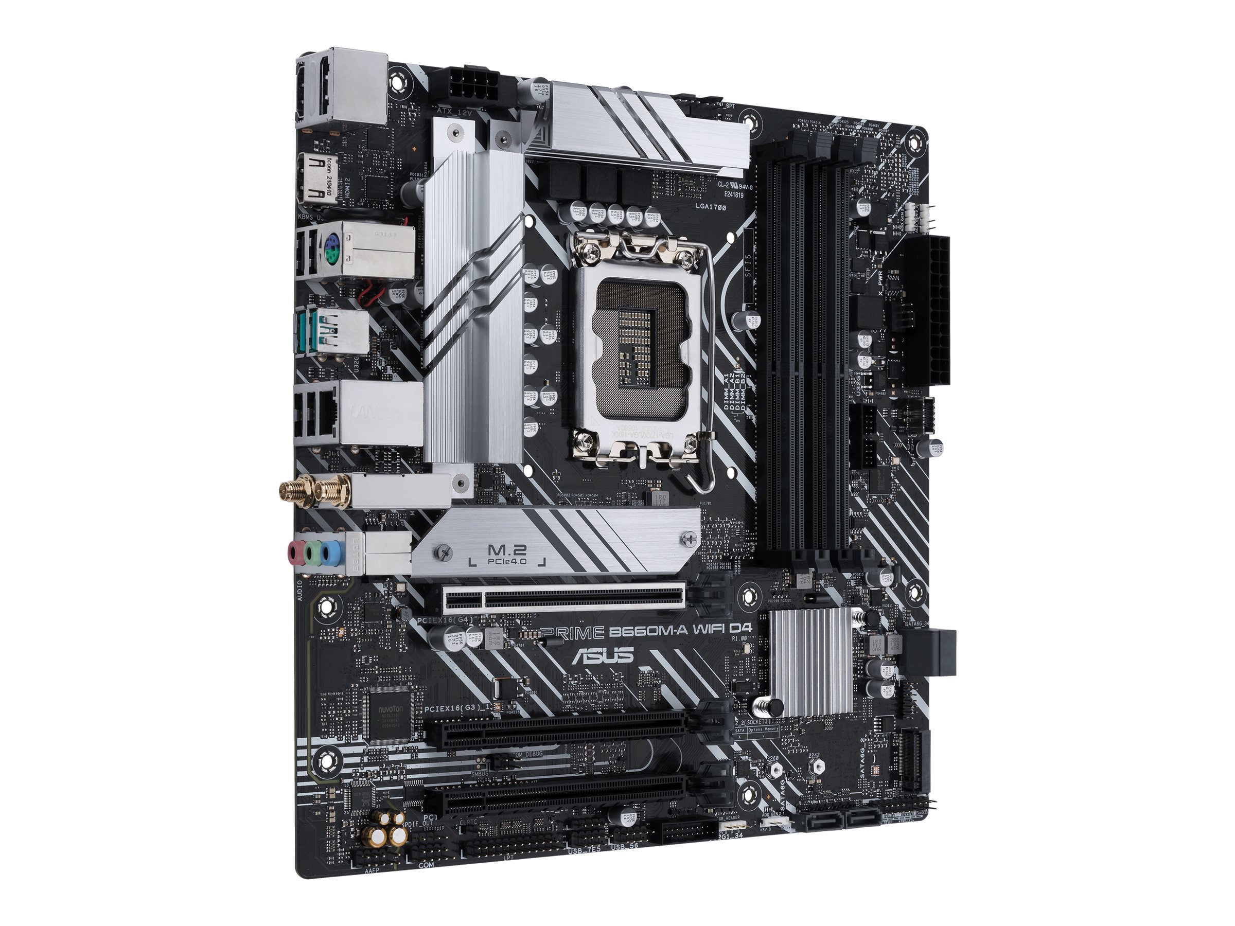 ASUS PRIME B660M-A WIFI D4 - Motherboard - micro ATX - LGA1700-Sockel - B660 Chipsatz - USB-C Gen1, USB 3.2 Gen 1, USB 3.2 Gen 2 - Gigabit LAN, Wi-Fi, Bluetooth - Onboard-Grafik (CPU erforderlich)