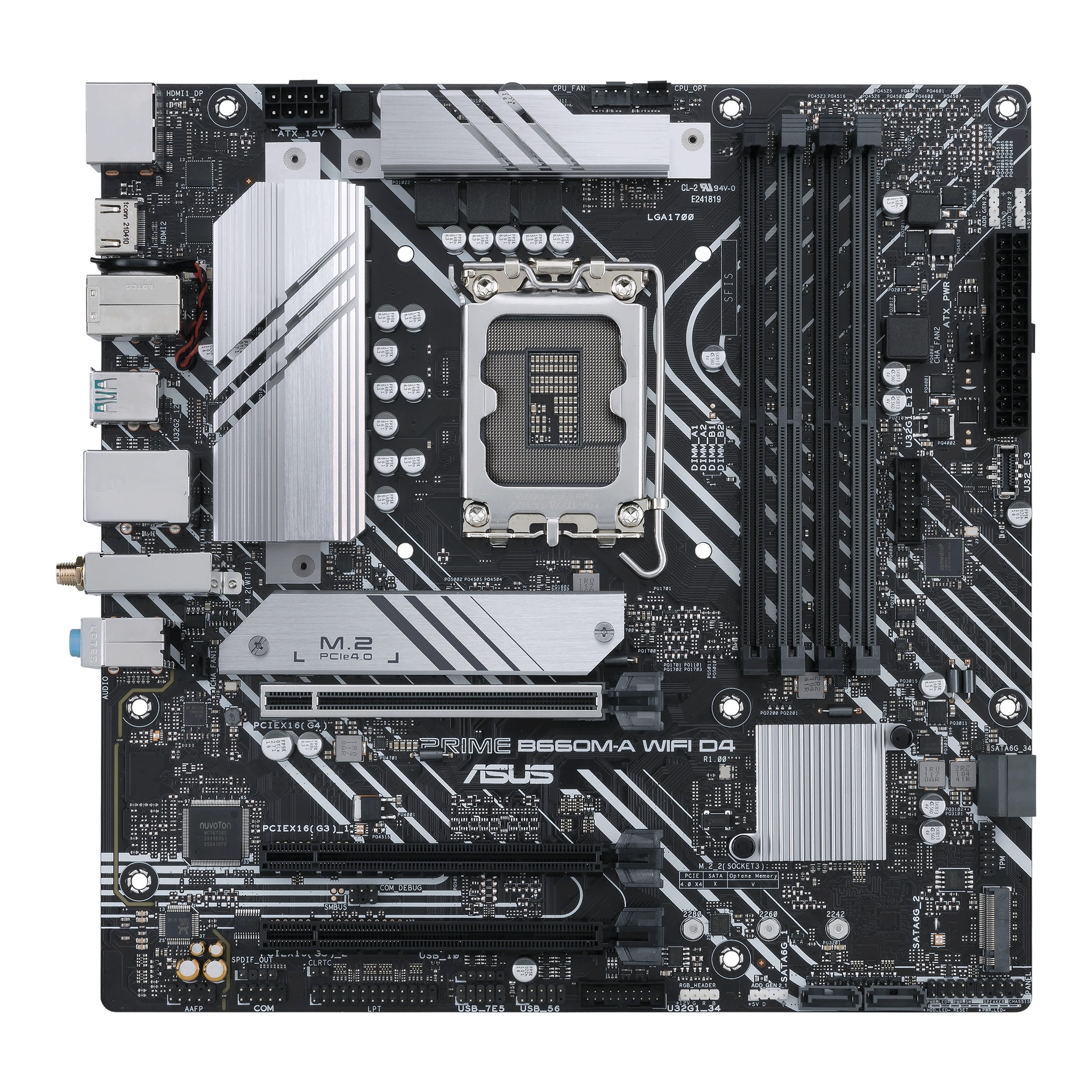 ASUS PRIME B660M-A WIFI D4 - Motherboard - micro ATX - LGA1700-Sockel - B660 Chipsatz - USB-C Gen1, USB 3.2 Gen 1, USB 3.2 Gen 2 - Gigabit LAN, Wi-Fi, Bluetooth - Onboard-Grafik (CPU erforderlich)