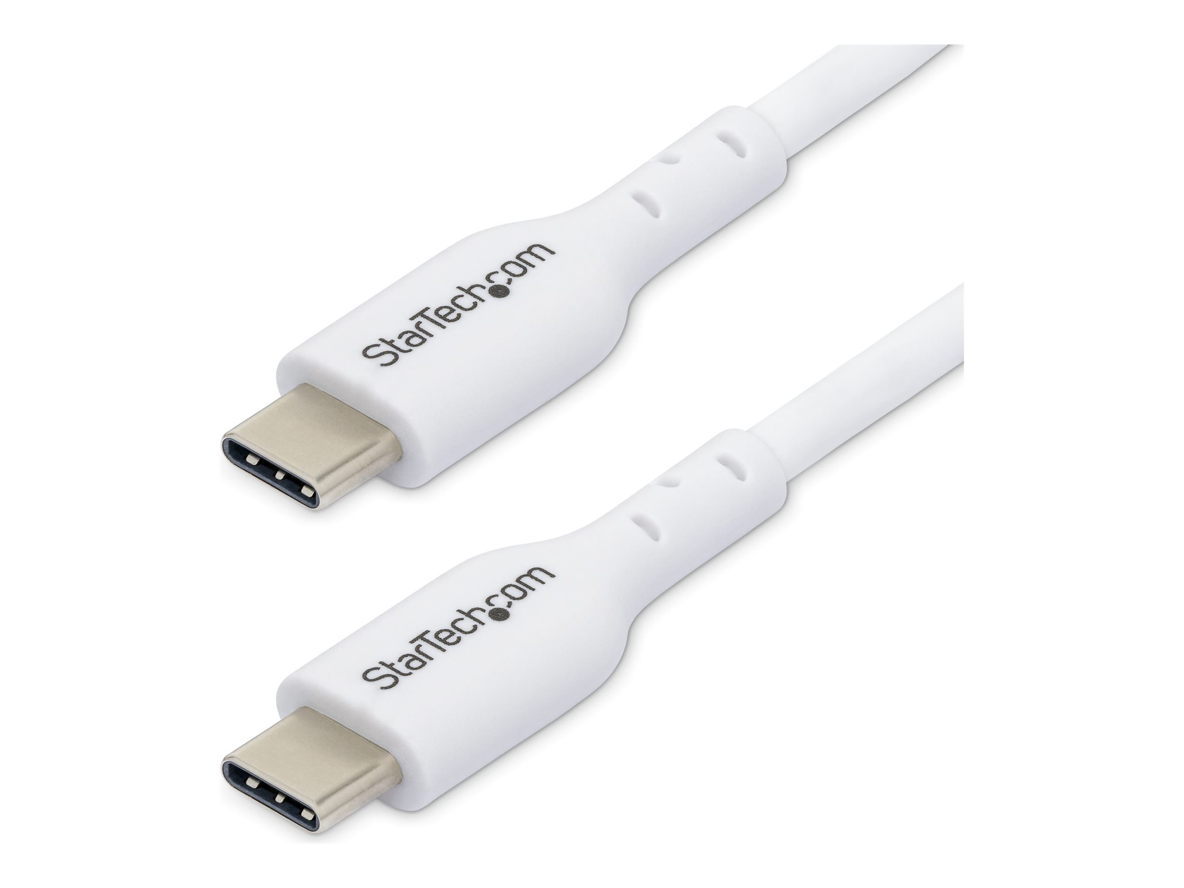 StarTech.com 1m (3.3ft) White USB-C Charging Cable 2-Pack, USB C Cable, USB 2.0 Type-C Laptop Charger Cord, 60W 3A Power Delivery, TPE Jacket, USB-C Data Transfer Cable, M/M