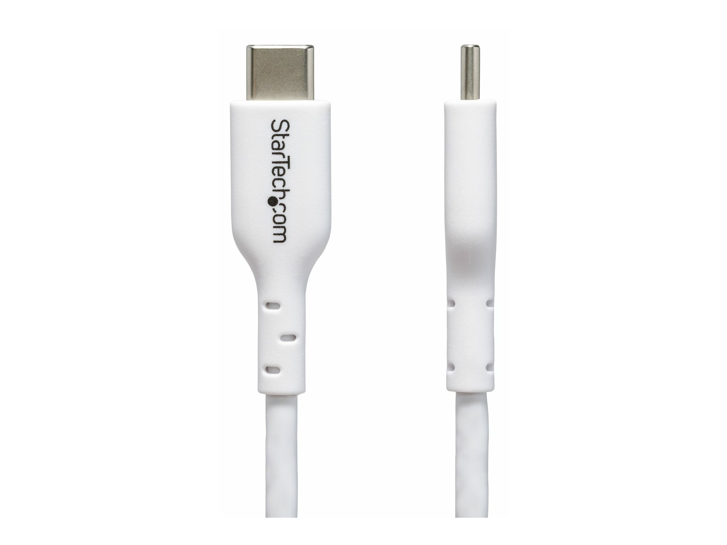 StarTech.com 1m (3.3ft) White USB-C Charging Cable 2-Pack, USB C Cable, USB 2.0 Type-C Laptop Charger Cord, 60W 3A Power Delivery, TPE Jacket, USB-C Data Transfer Cable, M/M