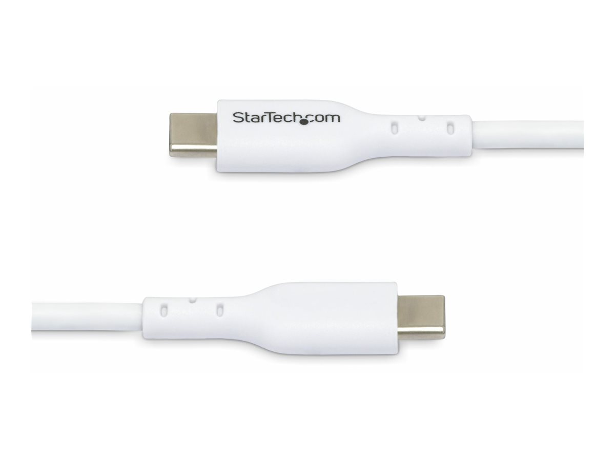 StarTech.com 1m (3.3ft) White USB-C Charging Cable 2-Pack, USB C Cable, USB 2.0 Type-C Laptop Charger Cord, 60W 3A Power Delivery, TPE Jacket, USB-C Data Transfer Cable, M/M