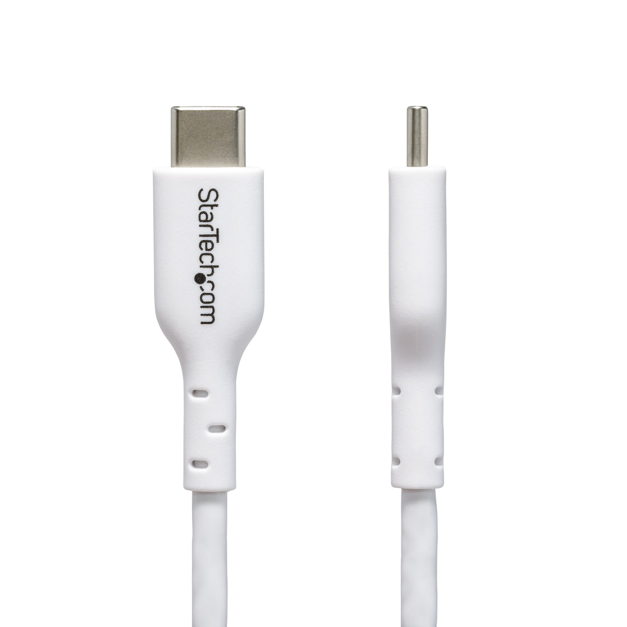 StarTech.com 1m (3.3ft) White USB-C Charging Cable 2-Pack, USB C Cable, USB 2.0 Type-C Laptop Charger Cord, 60W 3A Power Delivery, TPE Jacket, USB-C Data Transfer Cable, M/M