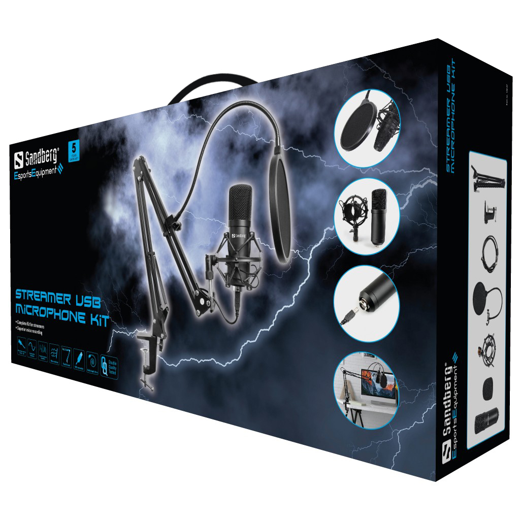 SANDBERG Streamer USB Microphone Kit - Mikrofon