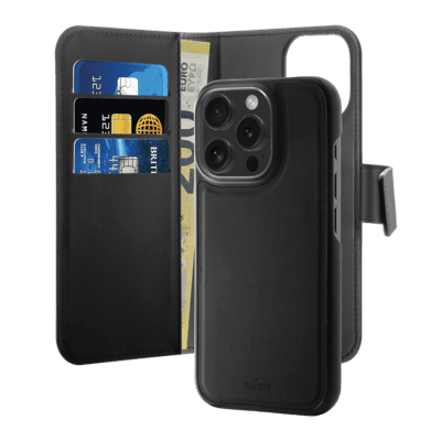 SBS Puro Eco-Leder Wallet iPhone 16 Pro Max schwarz