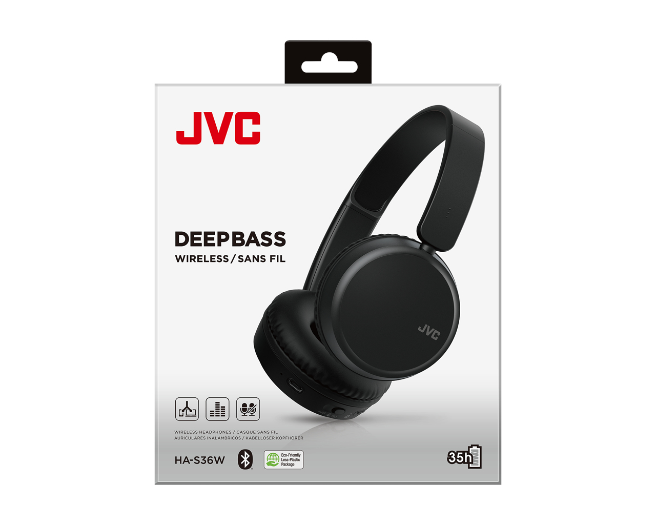 JVC HA-S36W �couteurs Sans fil Arceau Appels/Musique Bluetooth Noir
