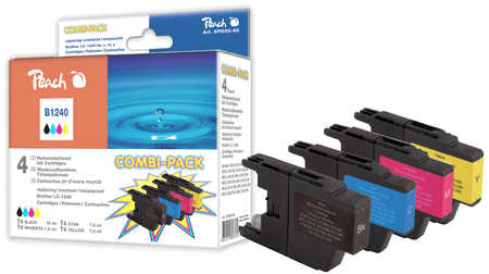 Peach PI500-69 - Tinte auf Pigmentbasis - Schwarz - Cyan - Magenta - Gelb - Multi pack - Brother DCP-J525DW/J725DW/J925DW - MFC-J430DW/J625DW/J825DW - MFC-J6510DW/J6710DW/J6910DW - 4 St�ck(e) - Tintenstrahldrucker