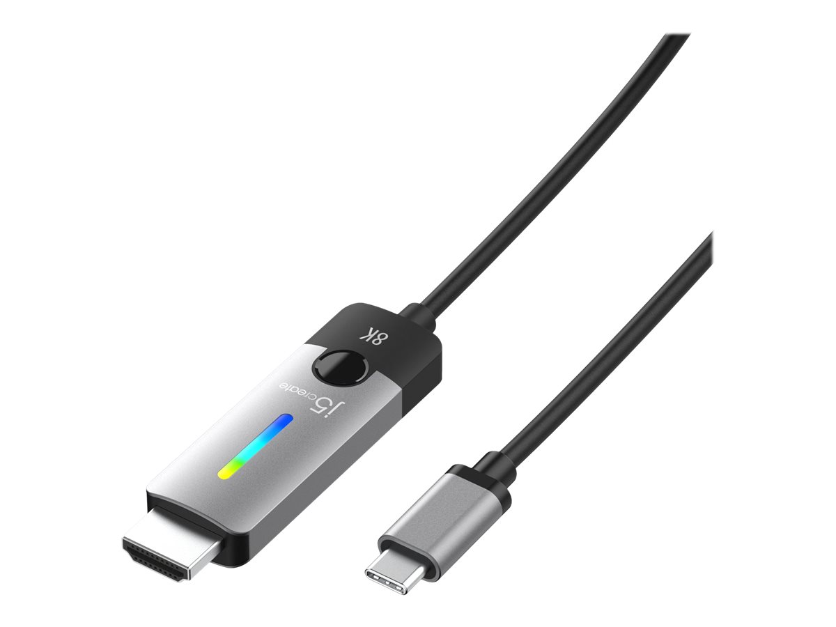 j5create JCC157 - Adapterkabel - 24 pin USB-C mnnlich zu HDMI mnnlich - 1.8 m - abgeschirmt - Weltraum grau/schwarz - untersttzt 4K 144 Hz (3840 x 2160)