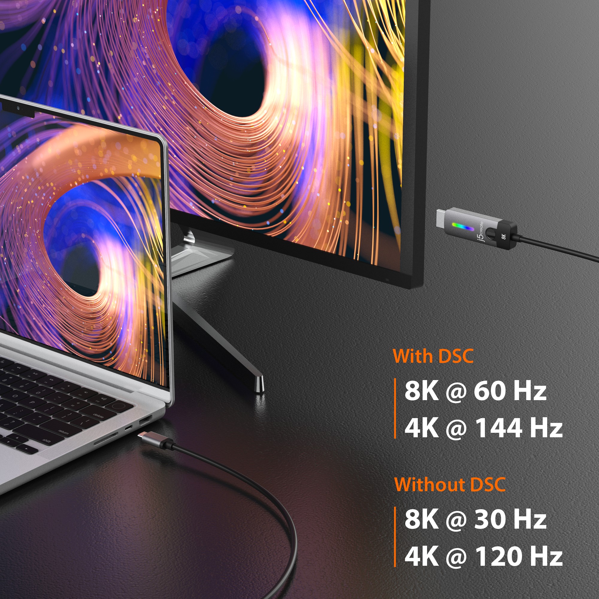 j5create JCC157-N USB-C� to HDMI 2.1 8K Cable