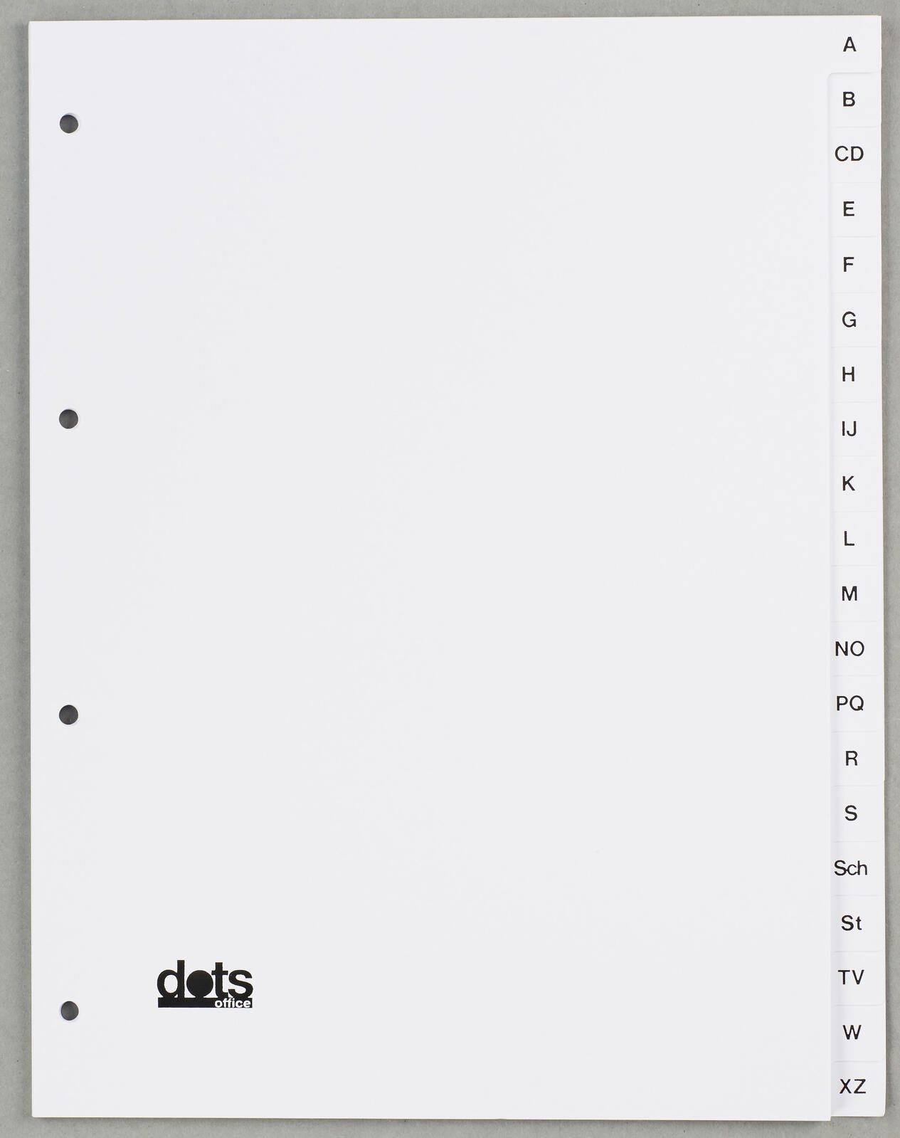 dots 5 Ordnerregister DIN A4 Vollformat A-Z wei 20-teilig