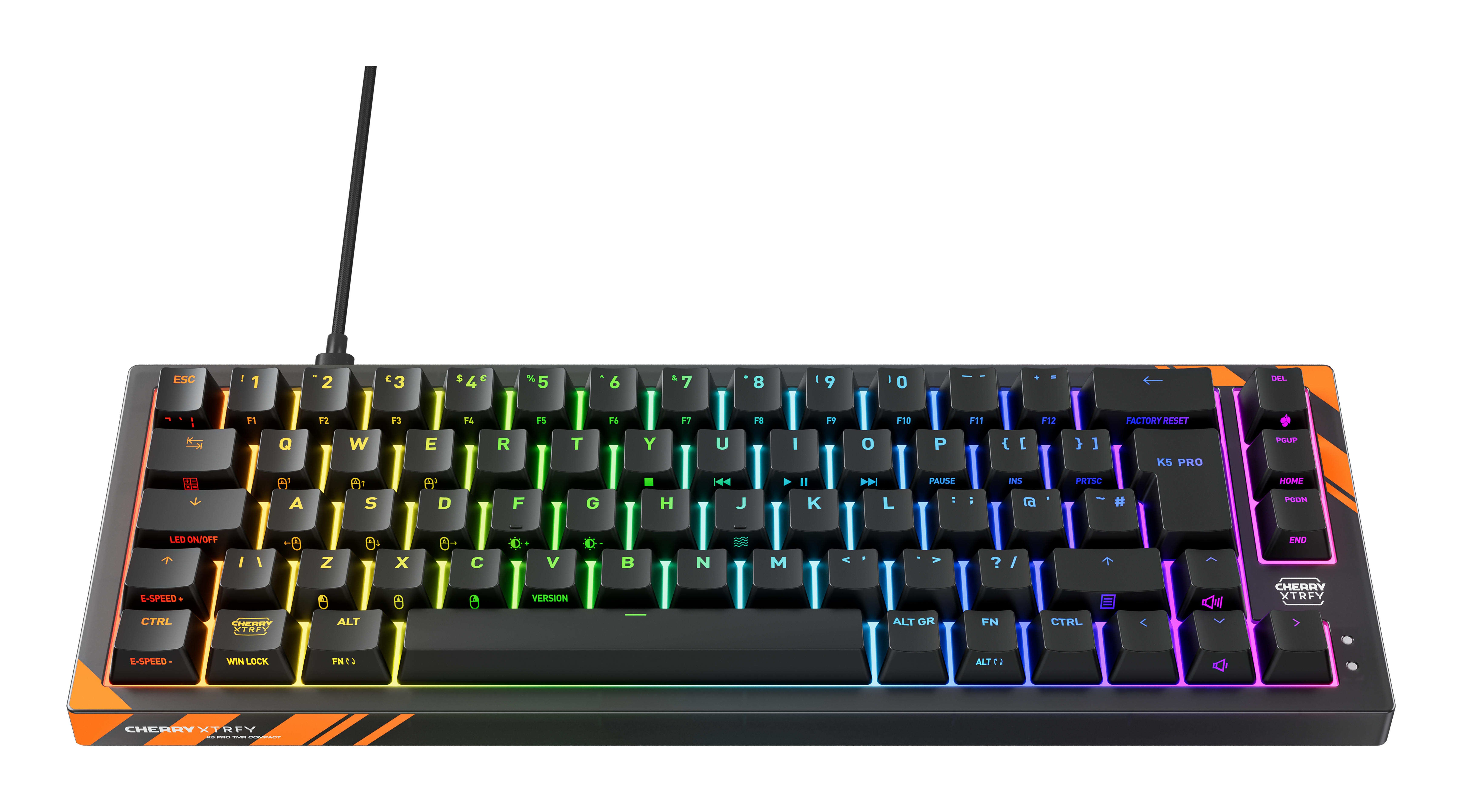 CHERRY K5 PRO TMR COMPACT keyboard Gaming USB QWERTY UK English Black, Orange