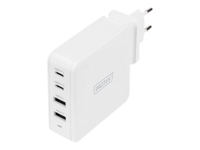 Digitus Adattatore di ricarica universale USB a 4 porte, USB-C / USB A, 100 W, GaN