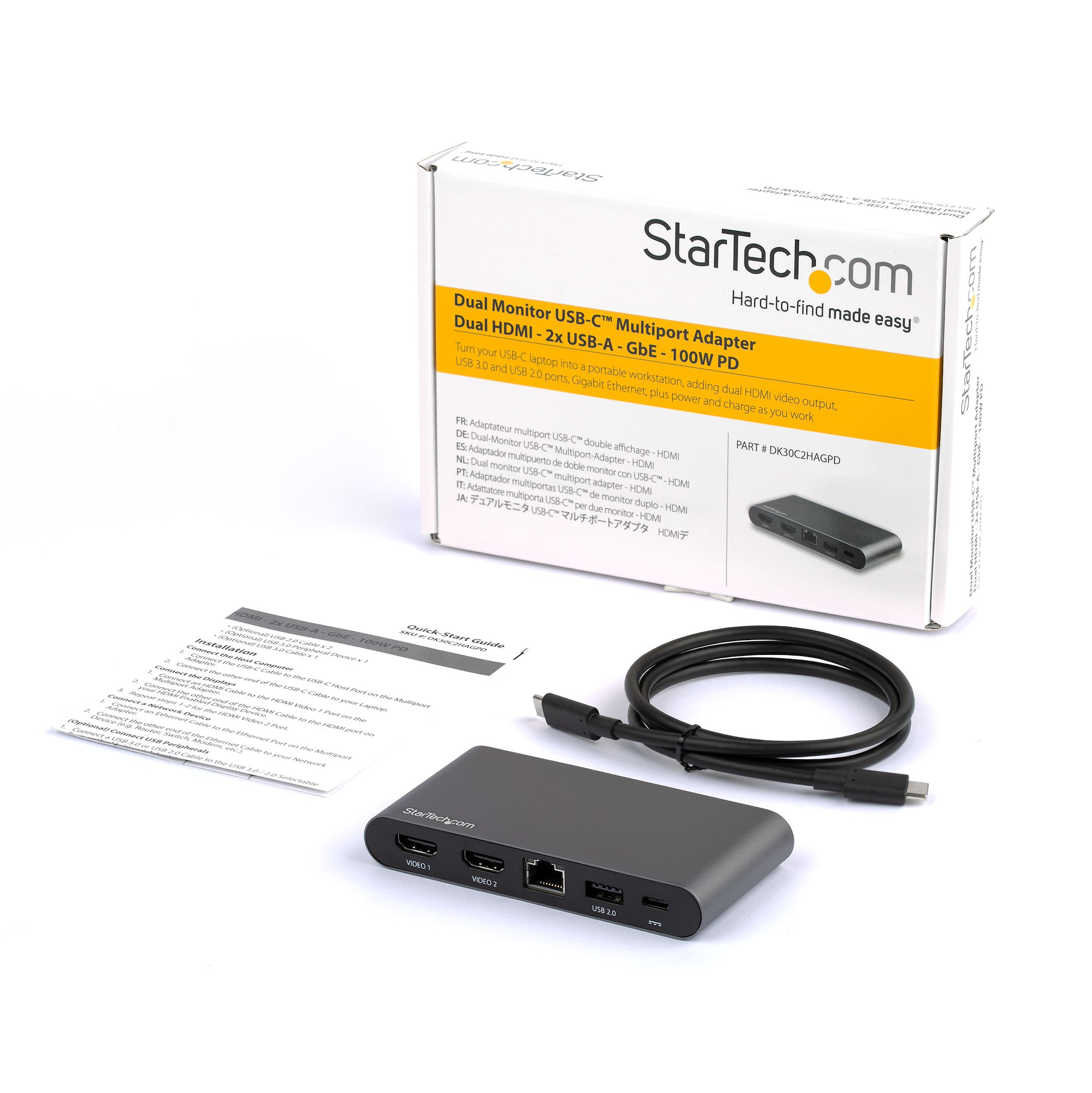 StarTech Estación de Acoplamiento USB-C para Dos Monitores