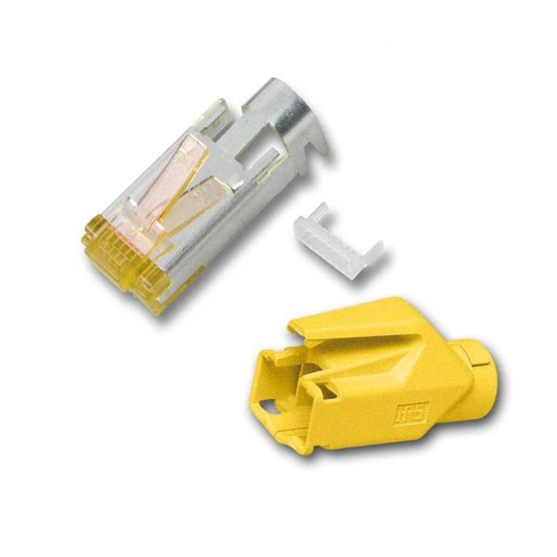 EFB Elektronik RJ45-Hirose Stecker STP, TM31 gelb, 100 Stck, 3 Elemente, Cat.6A