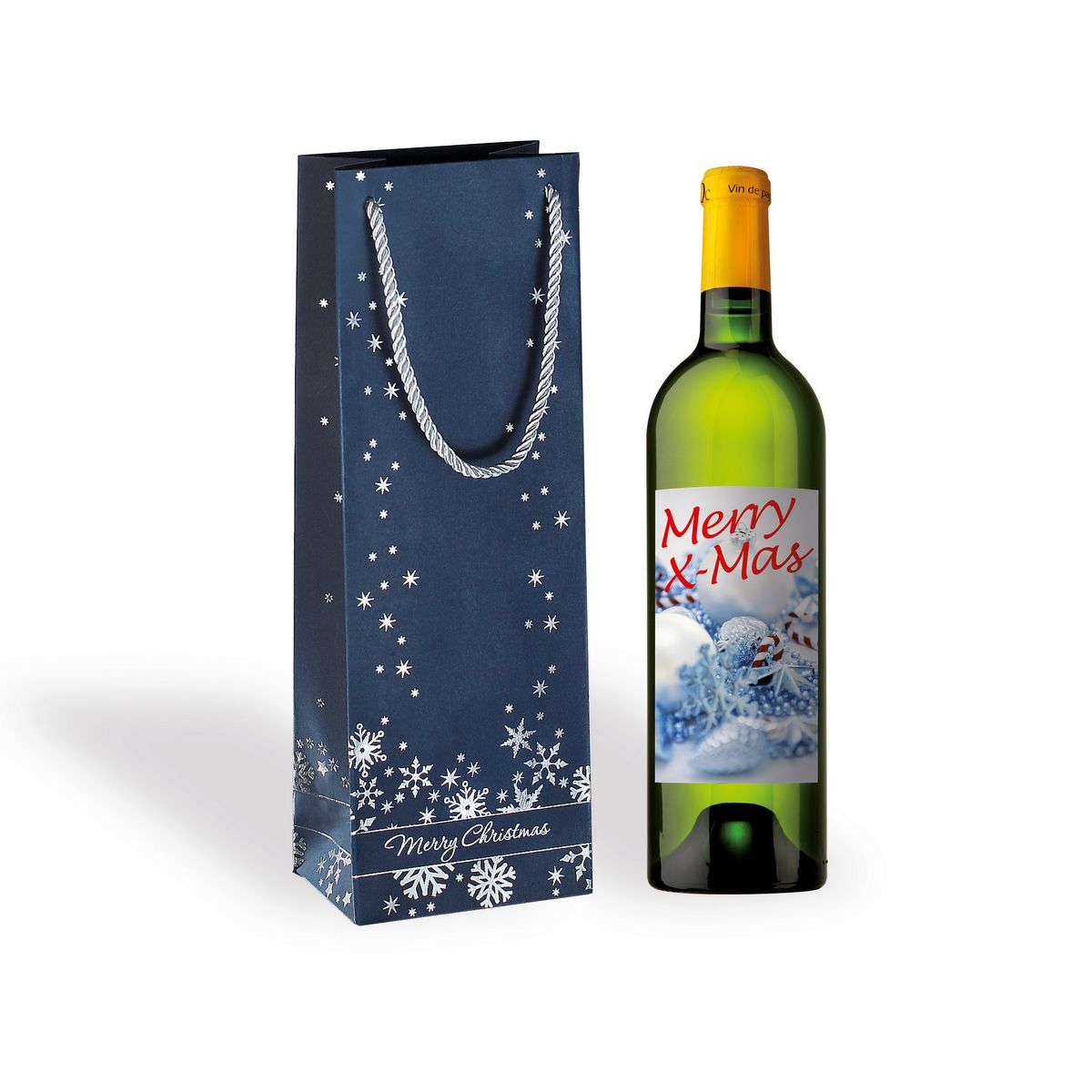 Sigel GT112 - Geschenkverpackungstasche - Blau - Wei� - Abbildung - Papier - Weihnachten - Weihnachten