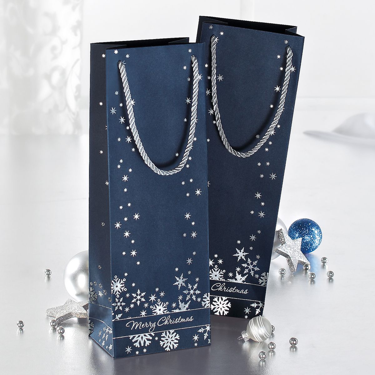Sigel GT112 - Geschenkverpackungstasche - Blau - Wei� - Abbildung - Papier - Weihnachten - Weihnachten