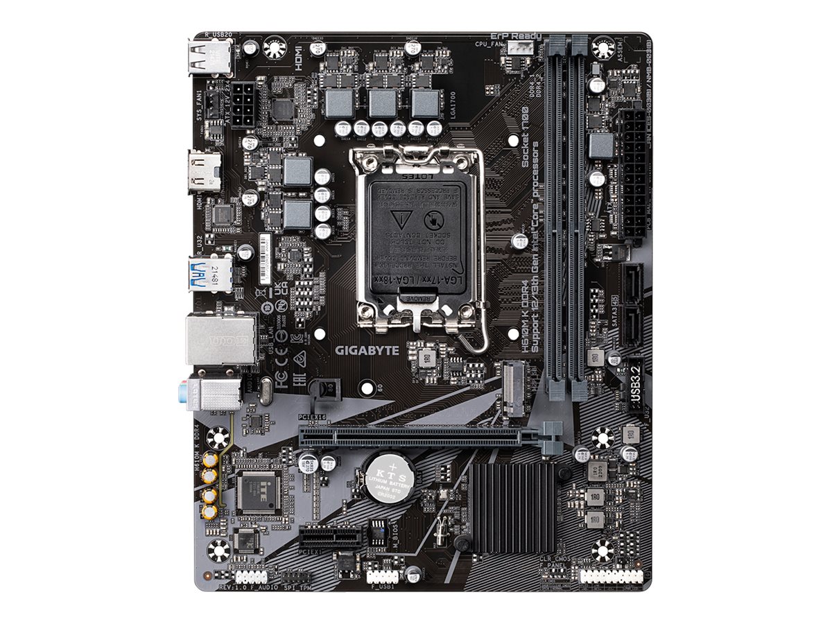 Gigabyte H610M K DDR4 - 1.0 - Motherboard - micro ATX - LGA1700-Sockel - H610 Chipsatz - USB 3.2 Gen 1 - Gigabit LAN - Onboard-Grafik (CPU erforderlich)