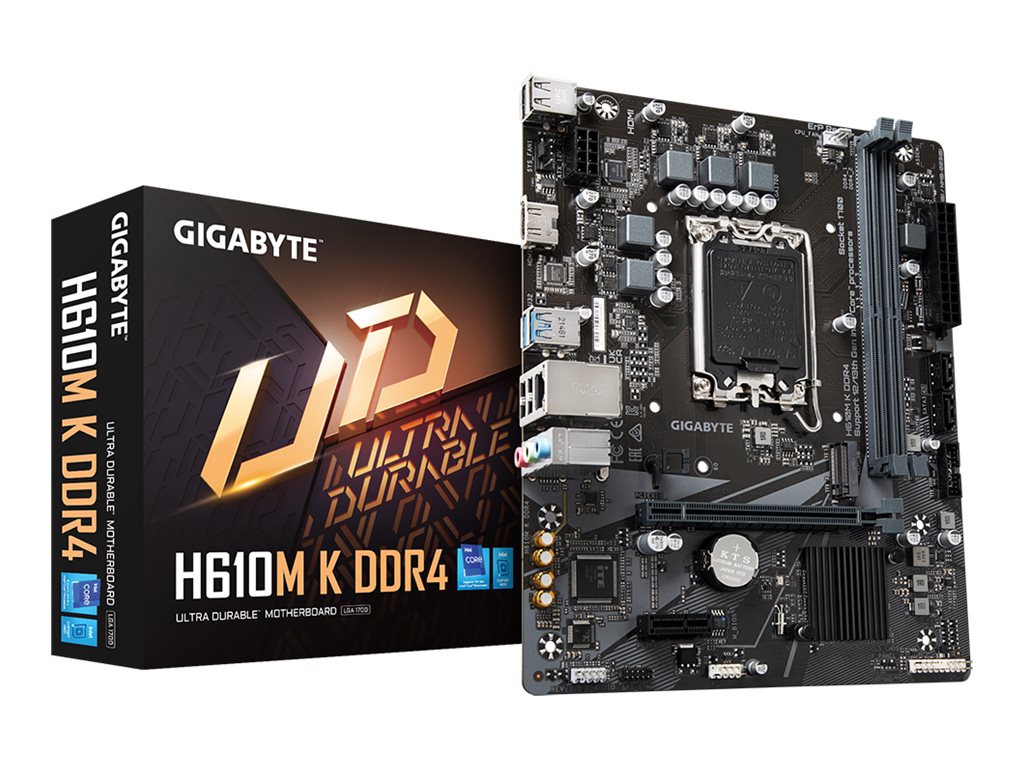 Gigabyte H610M K DDR4 - 1.0 - Motherboard - micro ATX - LGA1700-Sockel - H610 Chipsatz - USB 3.2 Gen 1 - Gigabit LAN - Onboard-Grafik (CPU erforderlich)