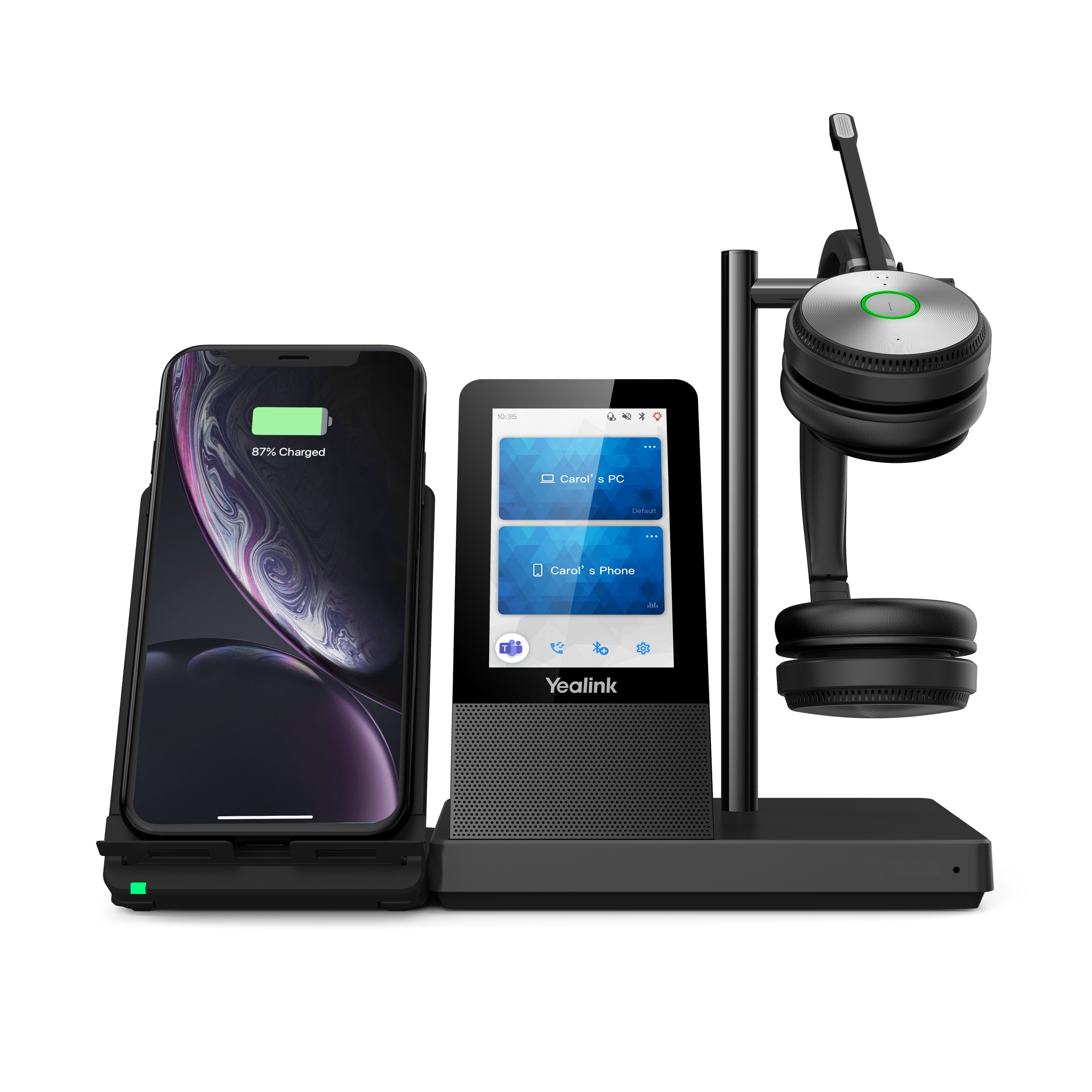 Yealink WH66 Dual UC Auriculares Inalmbrico Diadema Oficina/Centro de llamadas USB tipo A Bluetooth Base de carga Negro