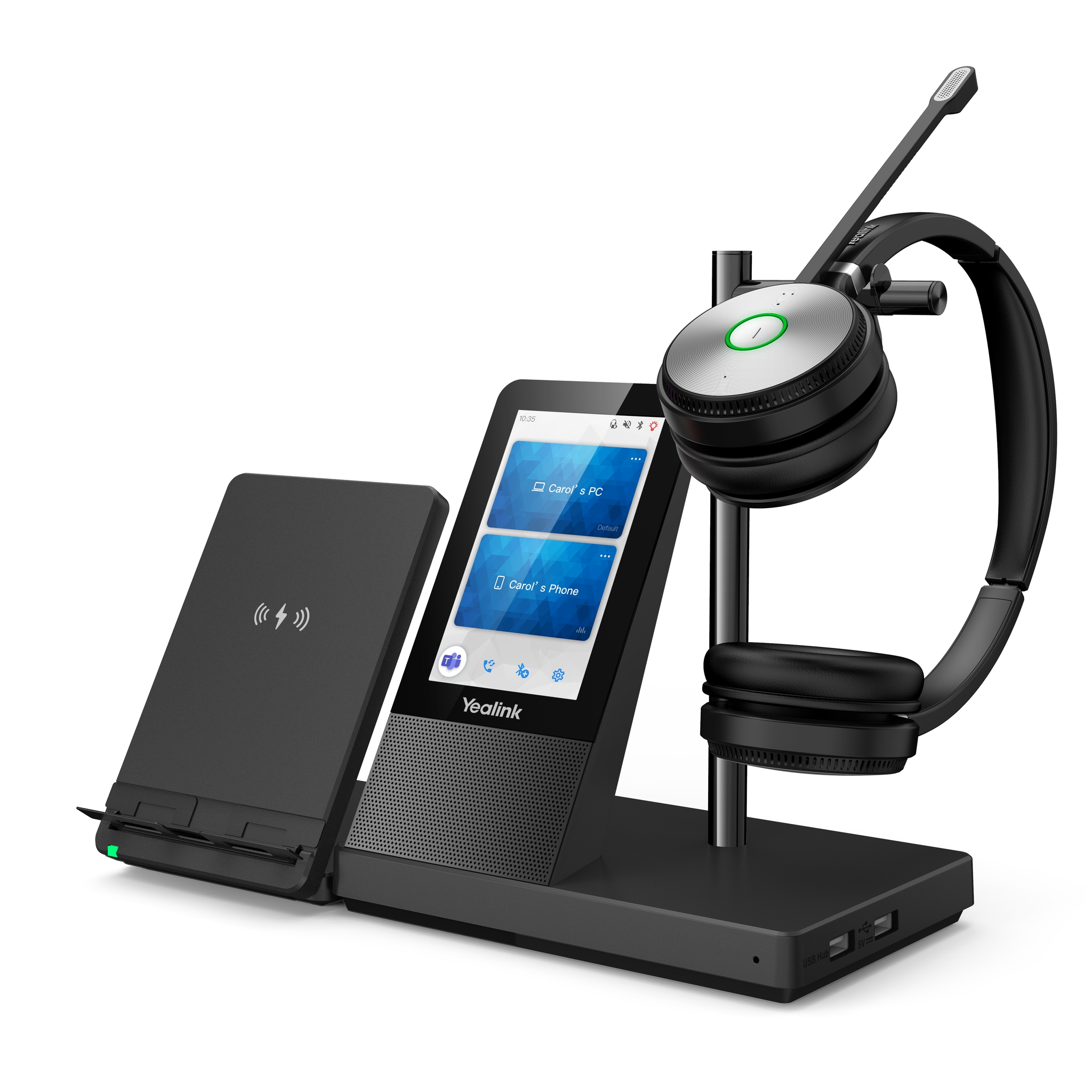 Yealink WH66 Dual UC Auriculares Inalmbrico Diadema Oficina/Centro de llamadas USB tipo A Bluetooth Base de carga Negro