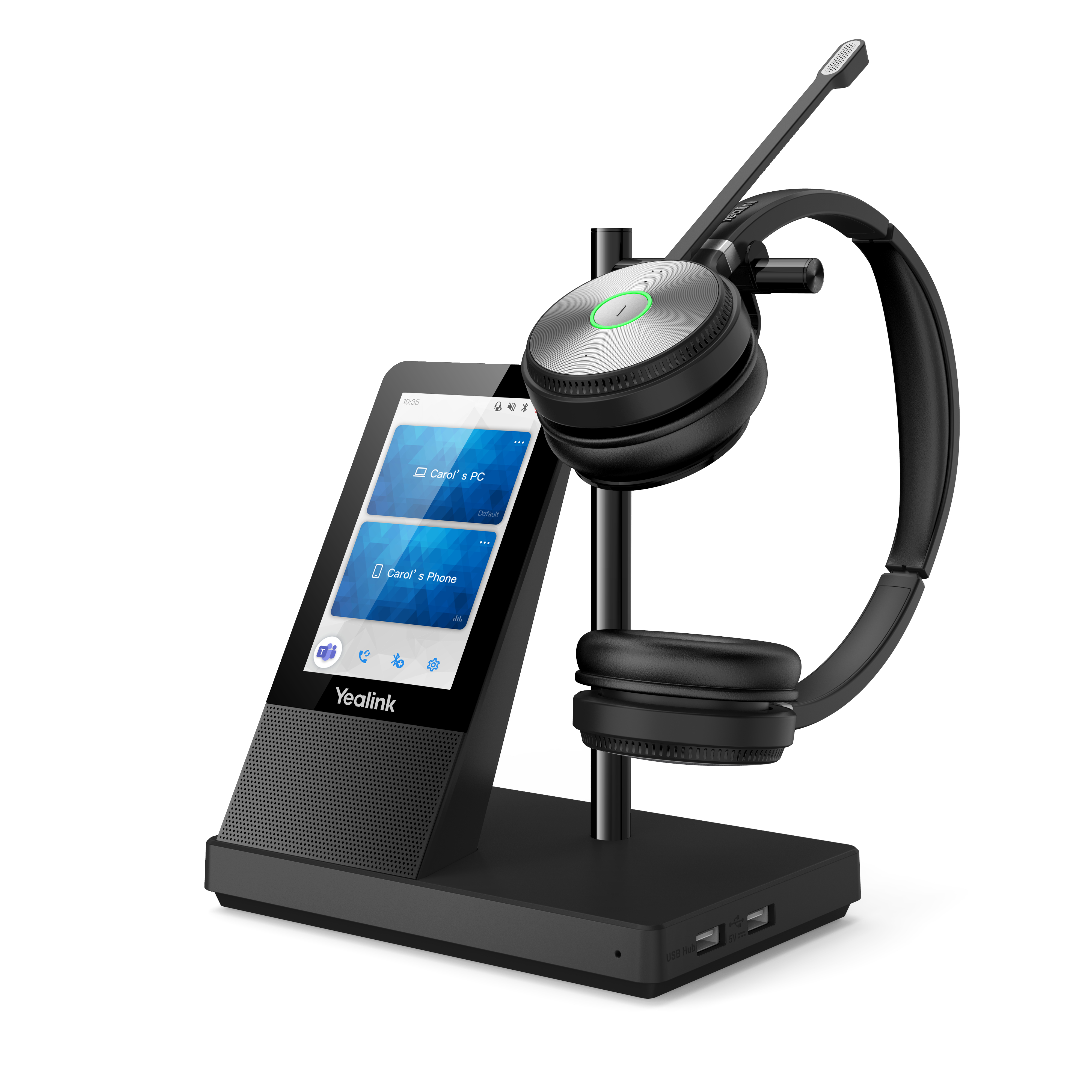 Yealink WH66 Dual UC Auriculares Inalmbrico Diadema Oficina/Centro de llamadas USB tipo A Bluetooth Base de carga Negro