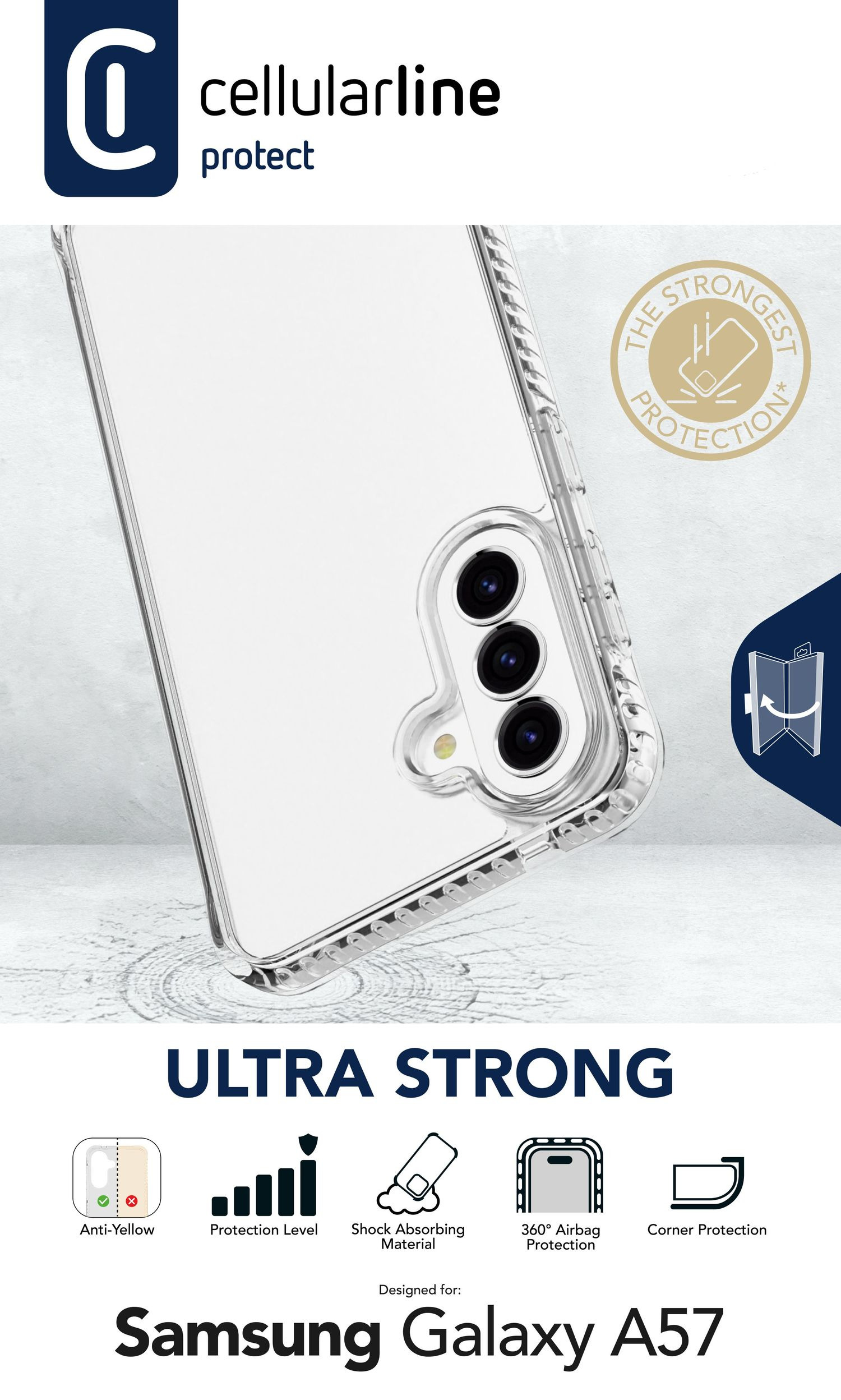 Cellularline Ultra Strong Case f�r Samsung A57 5G Clear TETRA2GALA57T