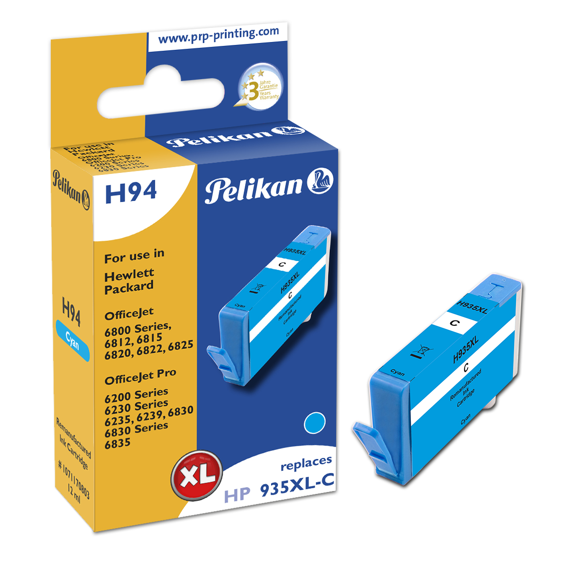 Pelikan H94 Cyan cartucho de tinta 1 pieza(s) Compatible Alto rendimiento (XL) Cian