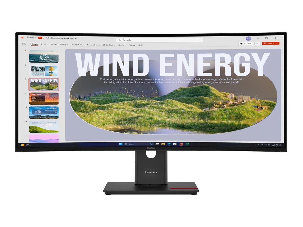 Lenovo ThinkVision T34WD-40 LED display 86,4 cm (34) 3440 x 1440 Pixel Wide Quad HD Nero