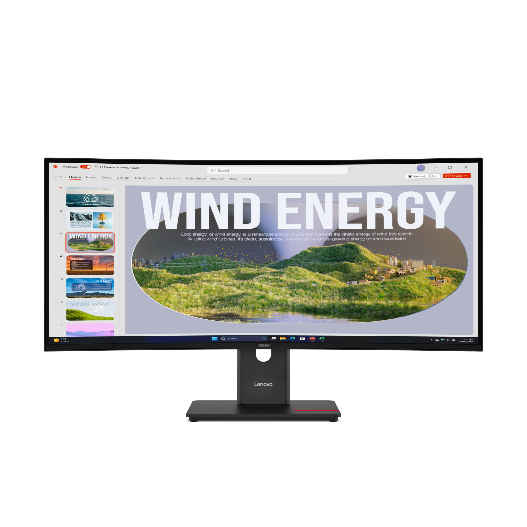 Lenovo ThinkVision T34WD-40 LED display 86,4 cm (34) 3440 x 1440 Pixel Wide Quad HD Nero