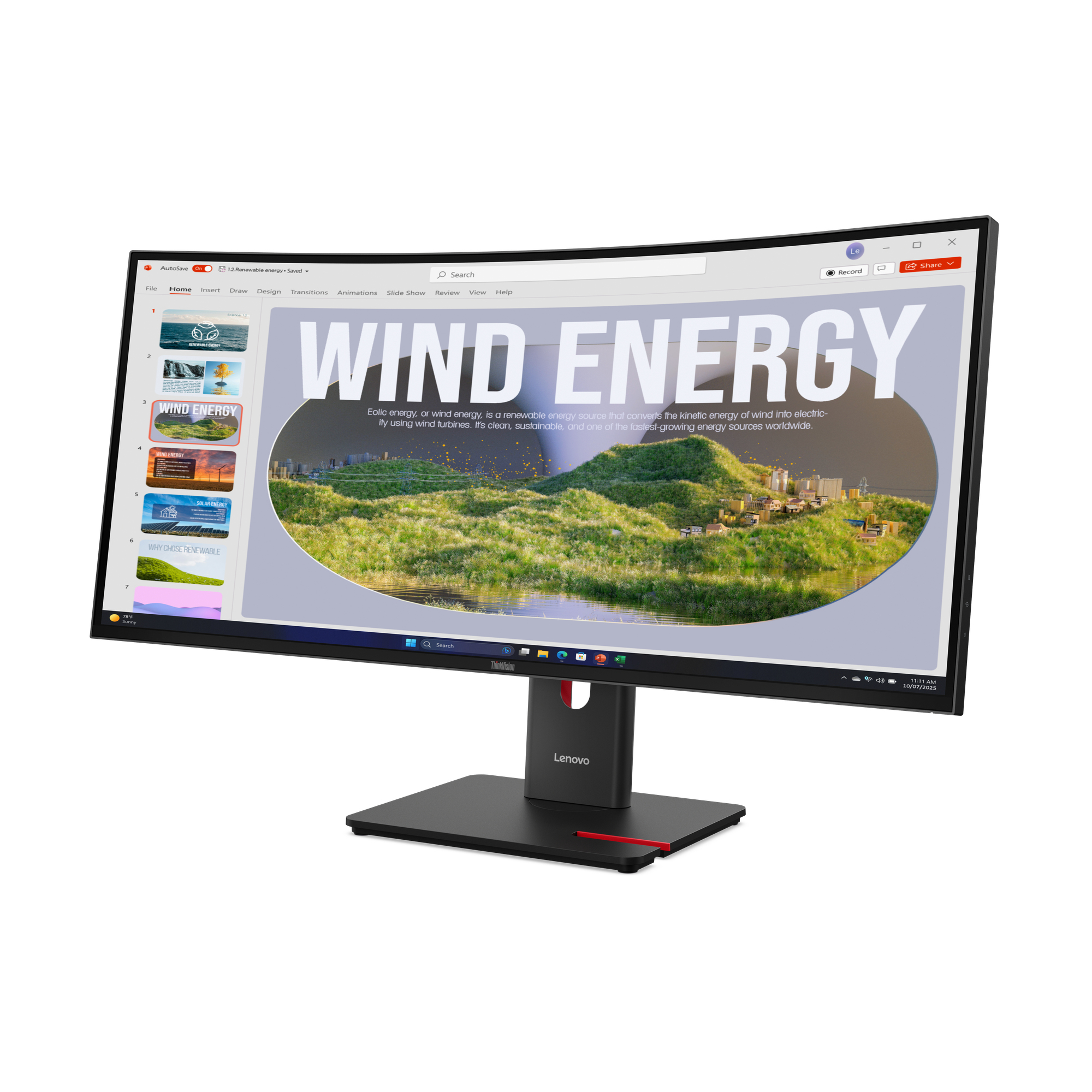 Lenovo ThinkVision T34WD-40 LED display 86,4 cm (34) 3440 x 1440 Pixel Wide Quad HD Nero