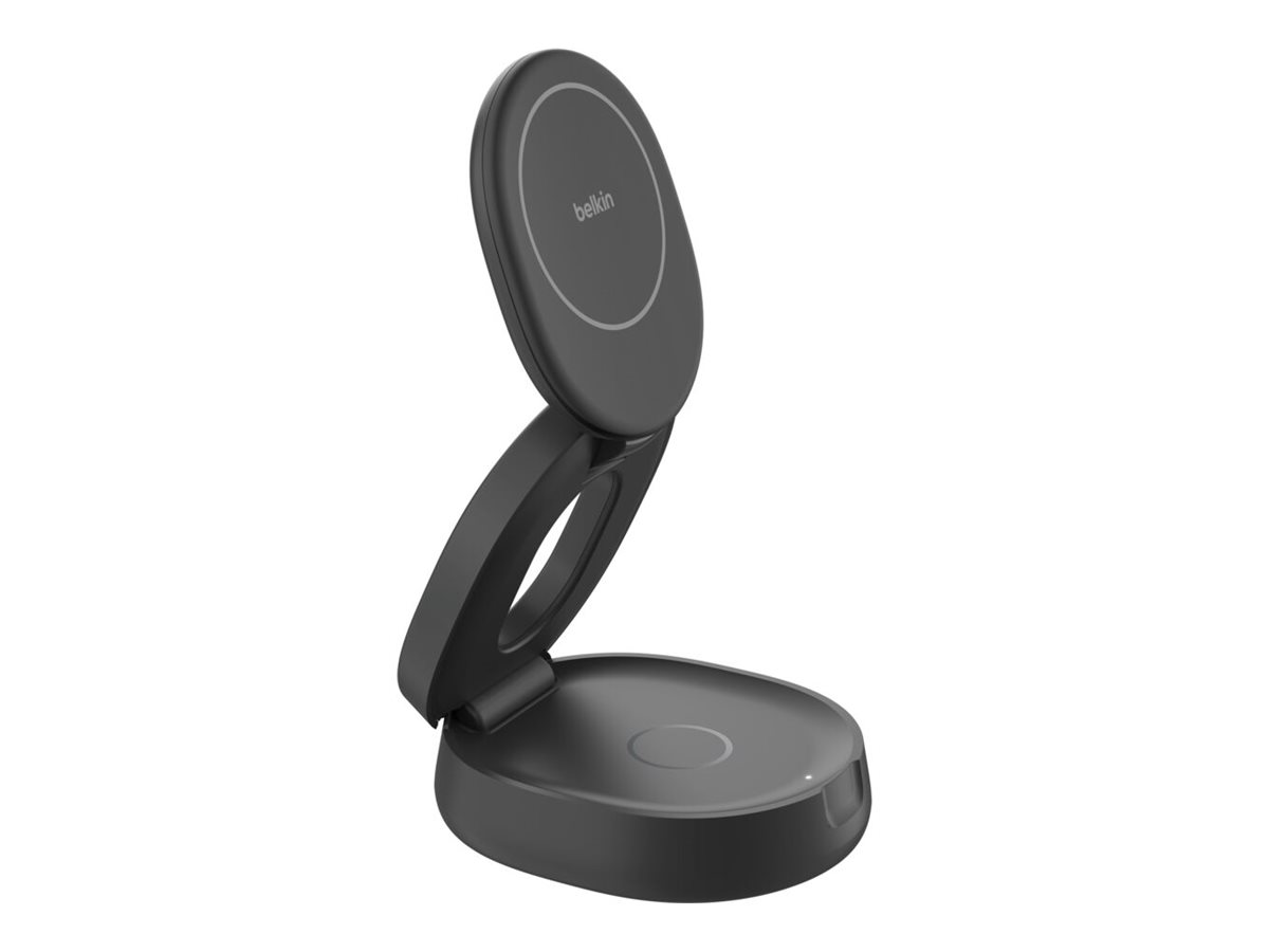 Belkin BoostCharge - Kabelloses Ladegert - 2-in-1, Qi2, magnetisch, faltbar + AC-Netzteil