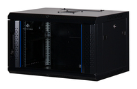 Rockstable 6 HE 19 Wandschrank mit Glastr - Wandmontiertes Regal - 6U - 60 kg - Sperrschloss - Ablageschienen - Verbessertes Kabelmanagement