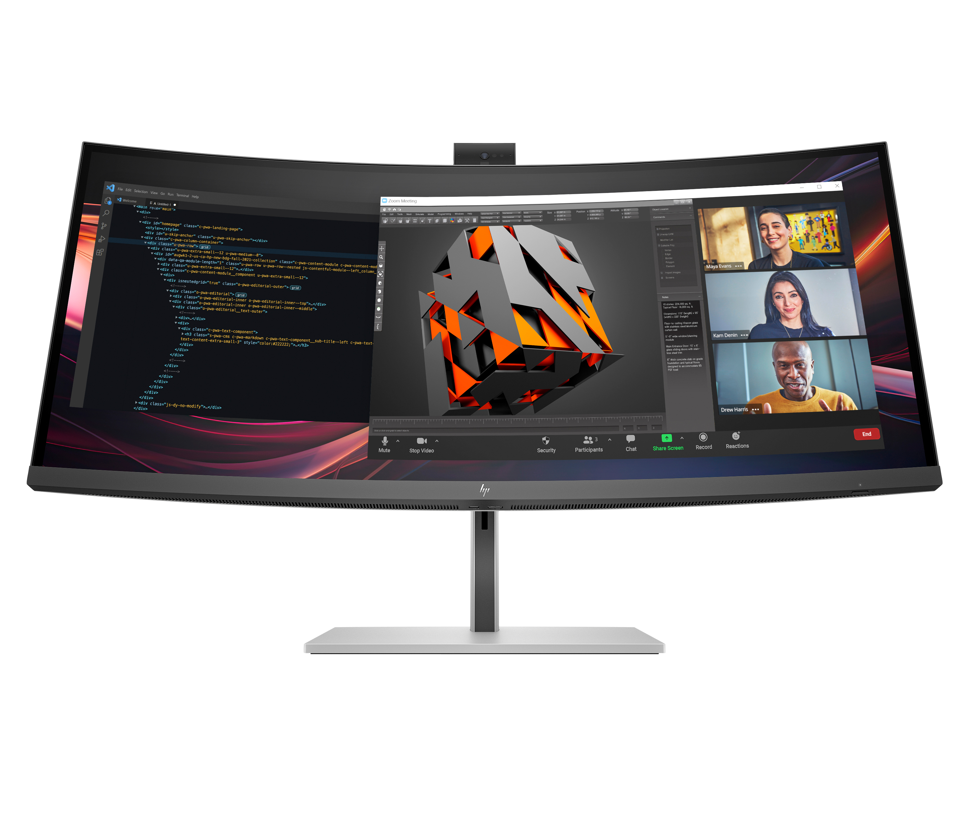 HP Monitor de videoconferencia WQHD Pro de la serie 7 de 34 pulgadas: 734pm sin PVC