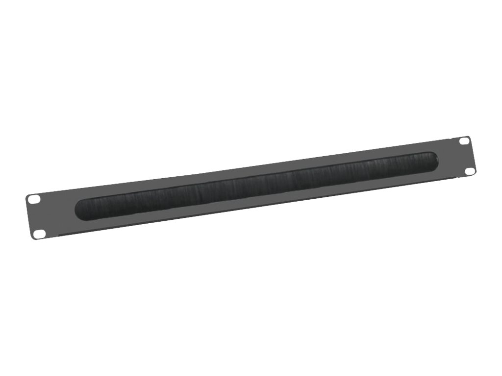 VALUE Rack-Blende mit Brste fr Kabeldurchfhrung - Schwarz, RAL 9005 - 1U - 48.3 cm (19)