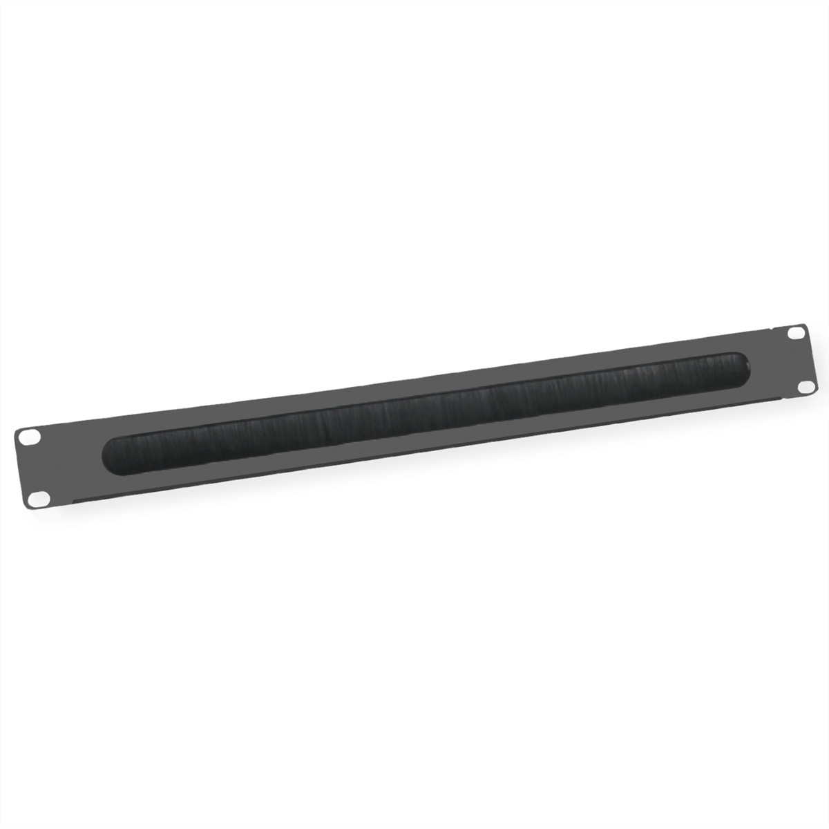 VALUE Rack-Blende mit Brste fr Kabeldurchfhrung - Schwarz, RAL 9005 - 1U - 48.3 cm (19)