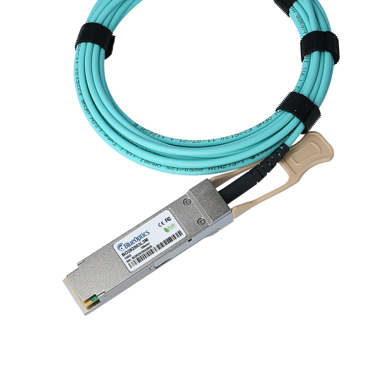 BlueOptics AOC-QSFP28-100G-1M-BO cable infiniBanc Azul