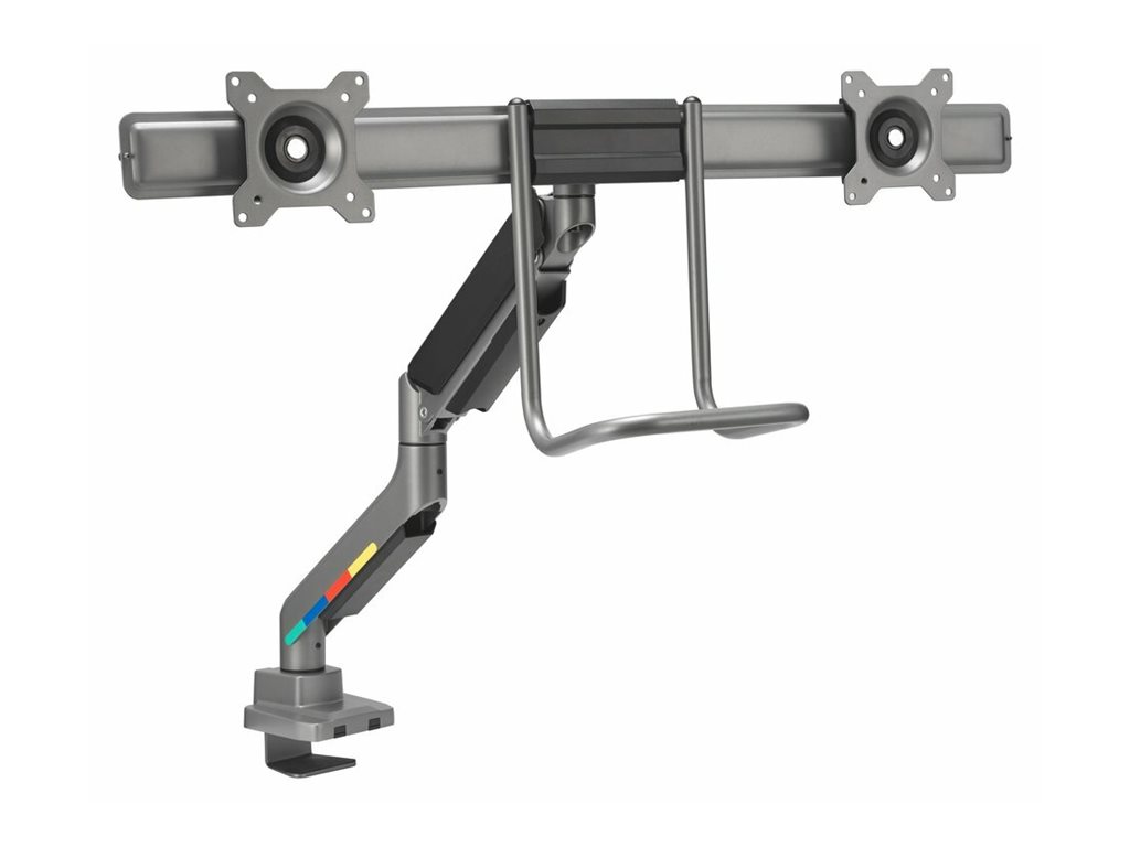 Kensington SmartFit - Befestigungskit (Querstange, Griff, horizontale Schiene) - einstellbarer Arm - f�r 2 Monitore - Gasdruckfeder - Aluminium, Kunststoff, Stahl - Space-grau - Bildschirmgr��e: 81.3 cm (32)