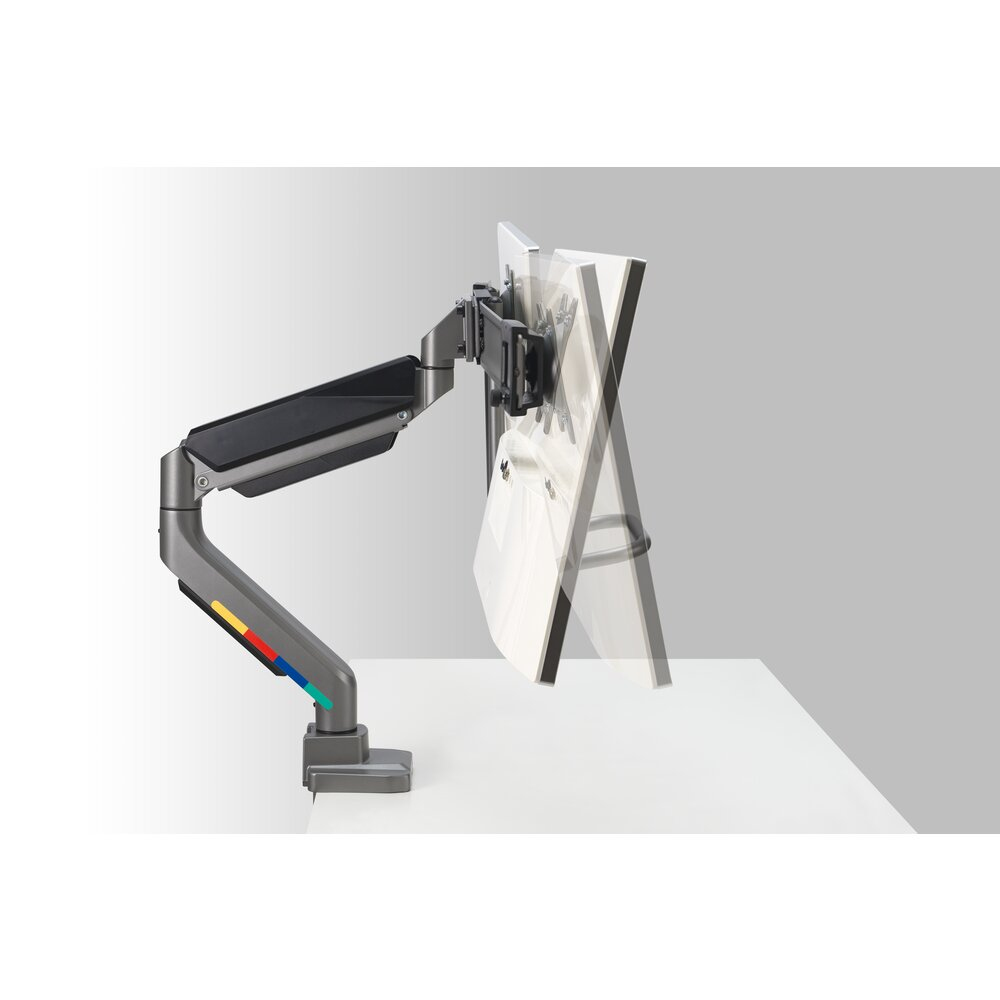 Kensington SmartFit - Befestigungskit (Querstange, Griff, horizontale Schiene) - einstellbarer Arm - f�r 2 Monitore - Gasdruckfeder - Aluminium, Kunststoff, Stahl - Space-grau - Bildschirmgr��e: 81.3 cm (32)
