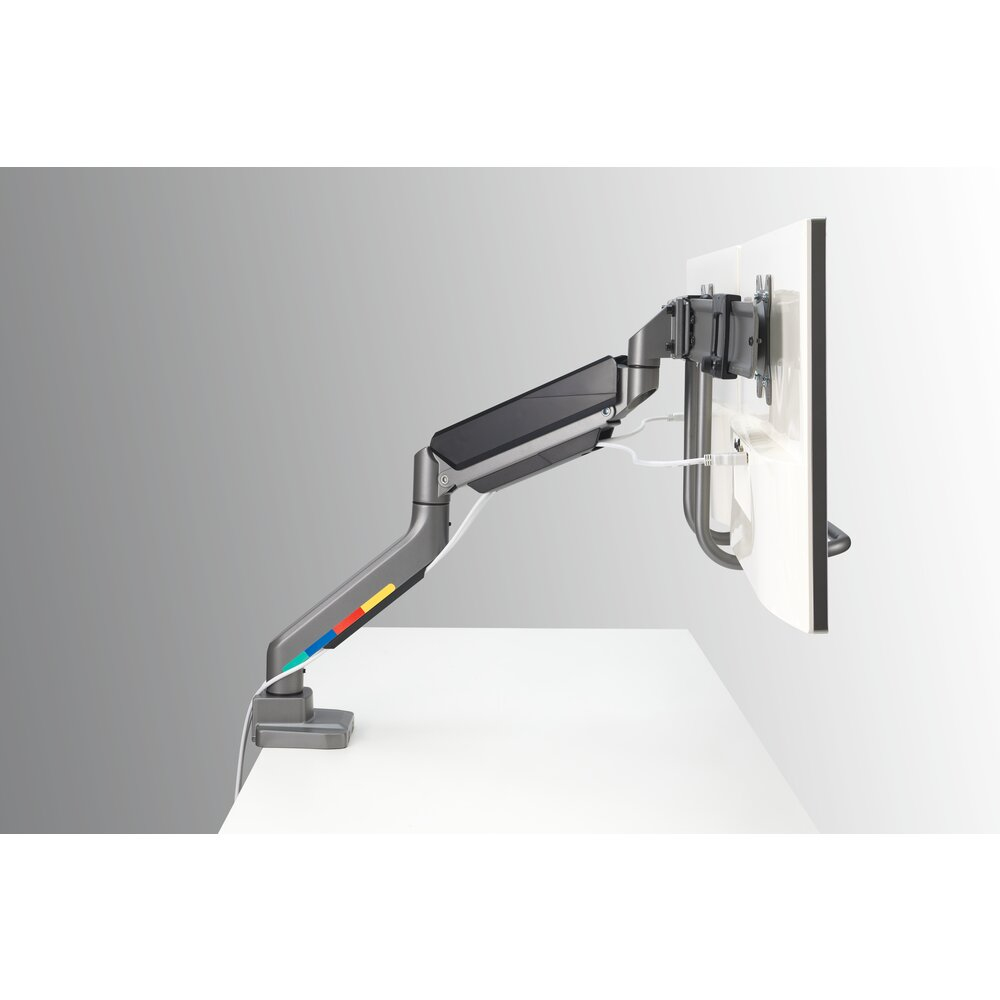 Kensington SmartFit - Befestigungskit (Querstange, Griff, horizontale Schiene) - einstellbarer Arm - f�r 2 Monitore - Gasdruckfeder - Aluminium, Kunststoff, Stahl - Space-grau - Bildschirmgr��e: 81.3 cm (32)