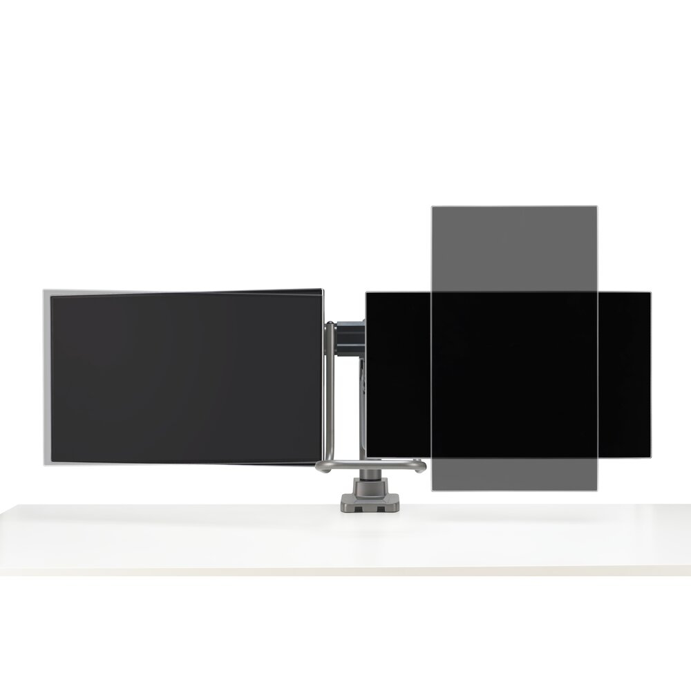 Kensington SmartFit - Befestigungskit (Querstange, Griff, horizontale Schiene) - einstellbarer Arm - f�r 2 Monitore - Gasdruckfeder - Aluminium, Kunststoff, Stahl - Space-grau - Bildschirmgr��e: 81.3 cm (32)