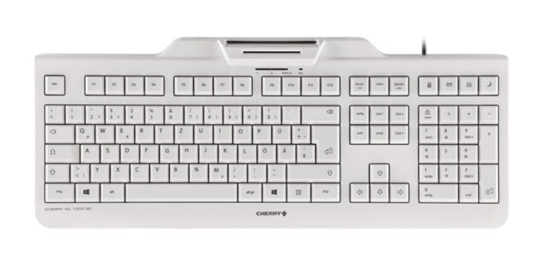 CHERRY KC 1000 SC tastiera USB Svizzere Grigio