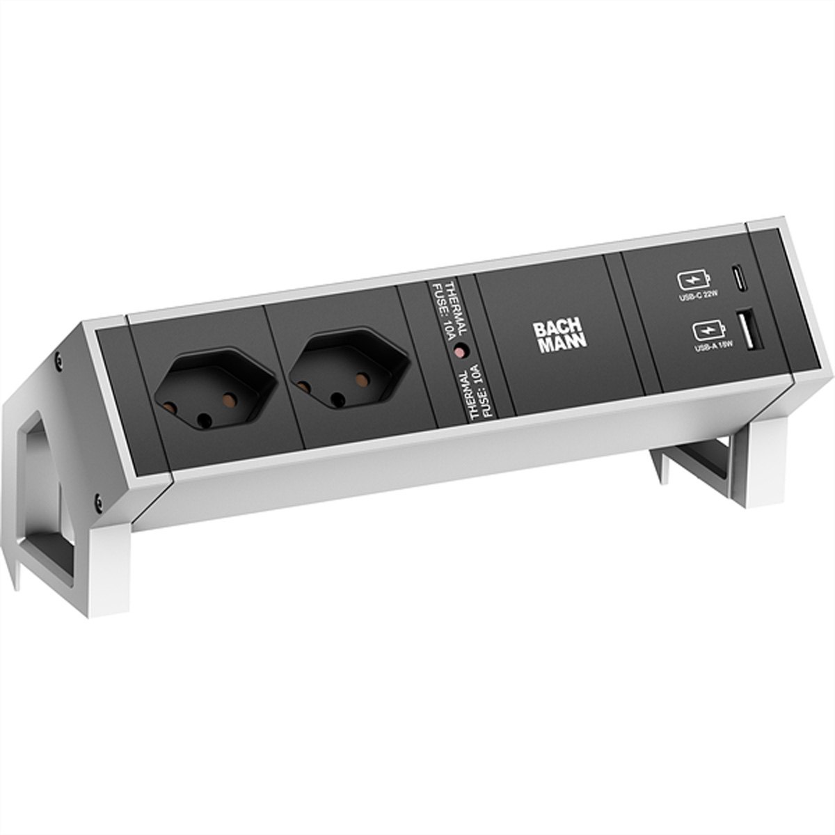 Bachmann DESK 2 - Steckdosenleiste - Eingabe, Eingang GST18 - Ausgangsanschl�sse: 2 (USB, 24 pin USB-C, 2 x T13)