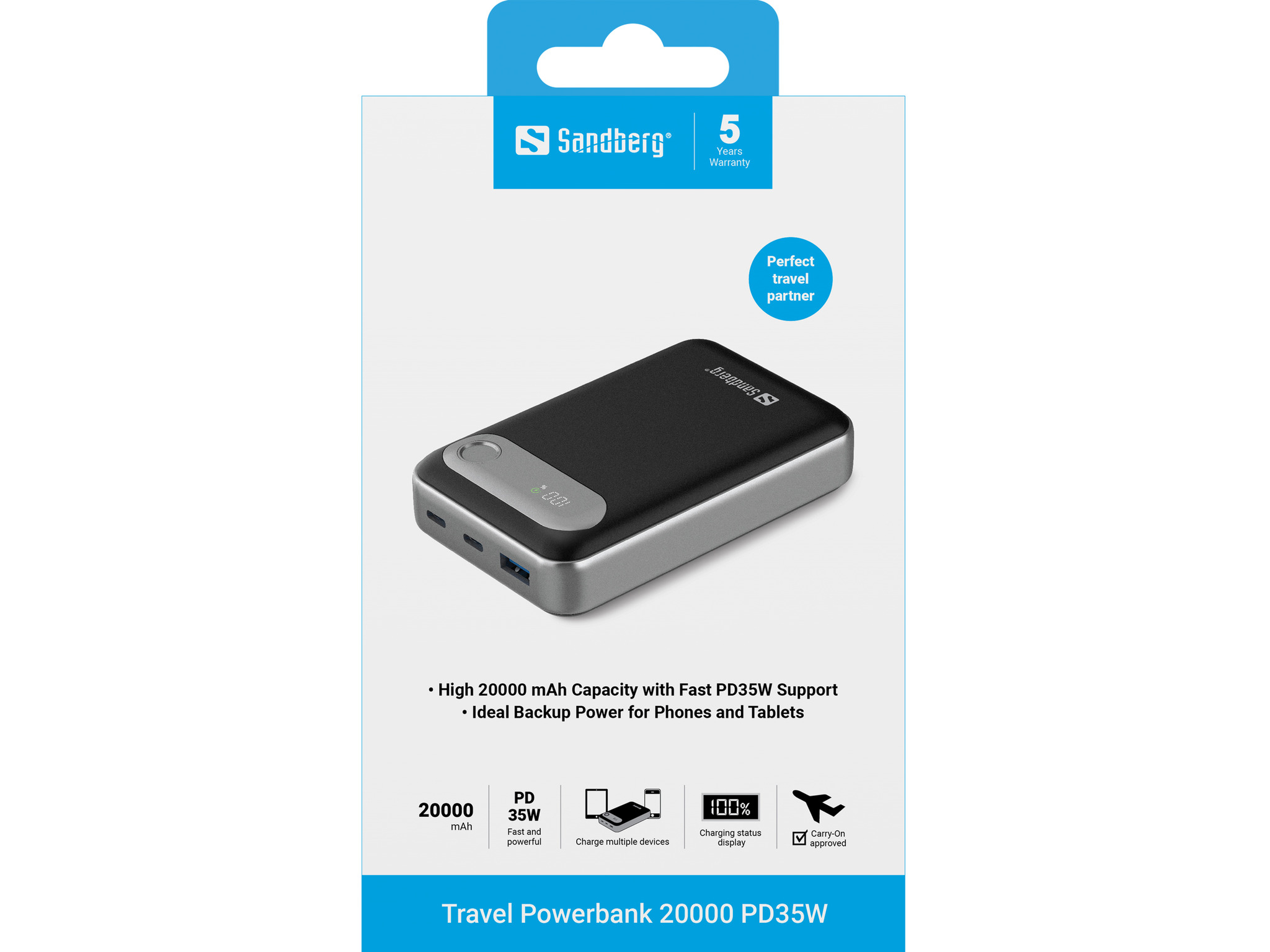 Sandberg Travel Powerbank 20000 PD35W