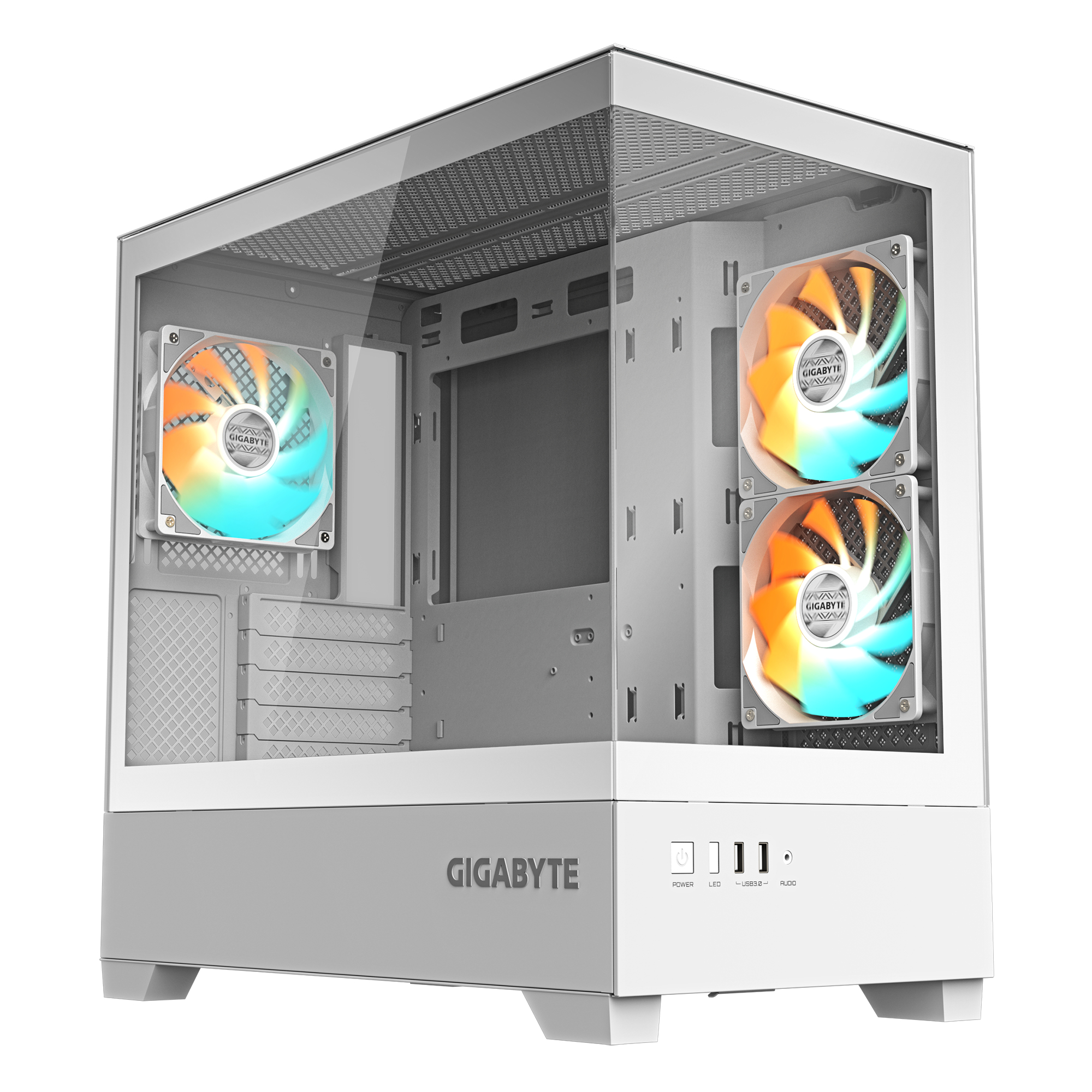 Gigabyte C201 PANORAMIC ICE - Mid tower - micro ATX - Seitenteil mit Fenster (geh�rtetes Glas)