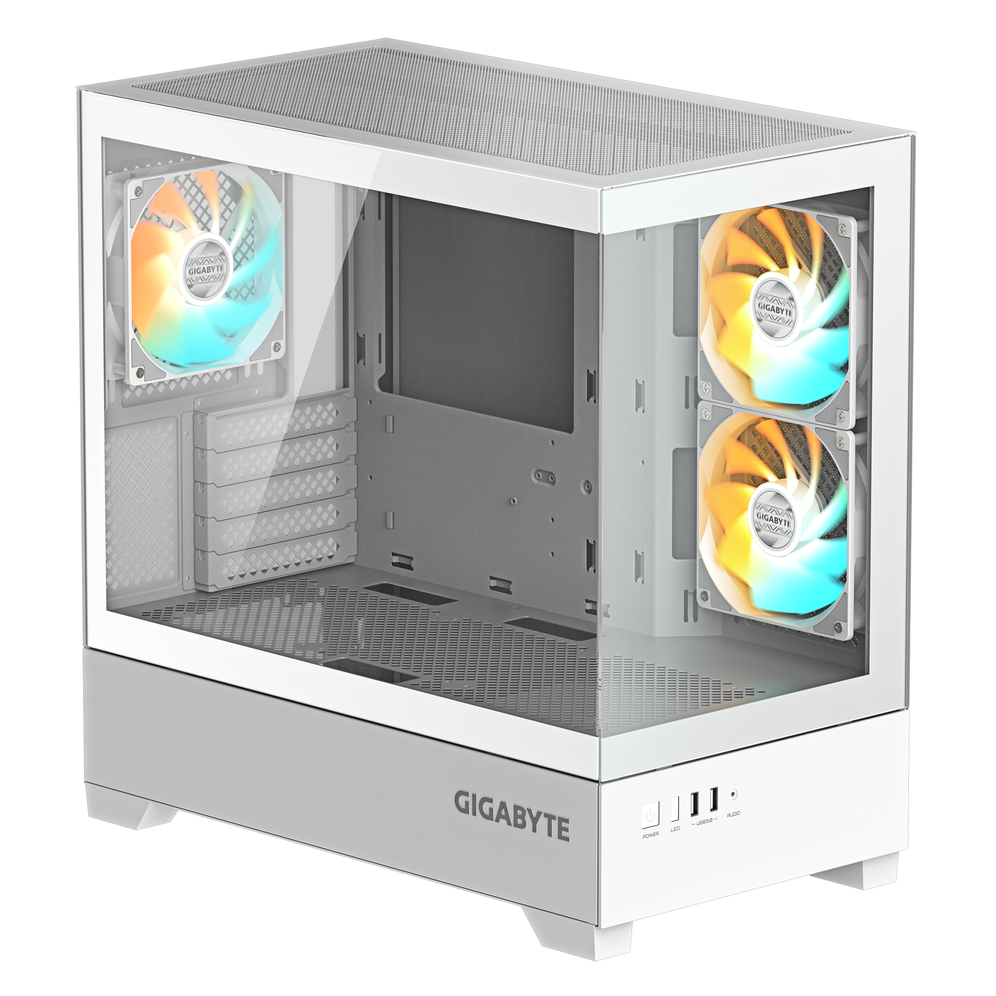 Gigabyte C201 PANORAMIC ICE - Mid tower - micro ATX - Seitenteil mit Fenster (geh�rtetes Glas)