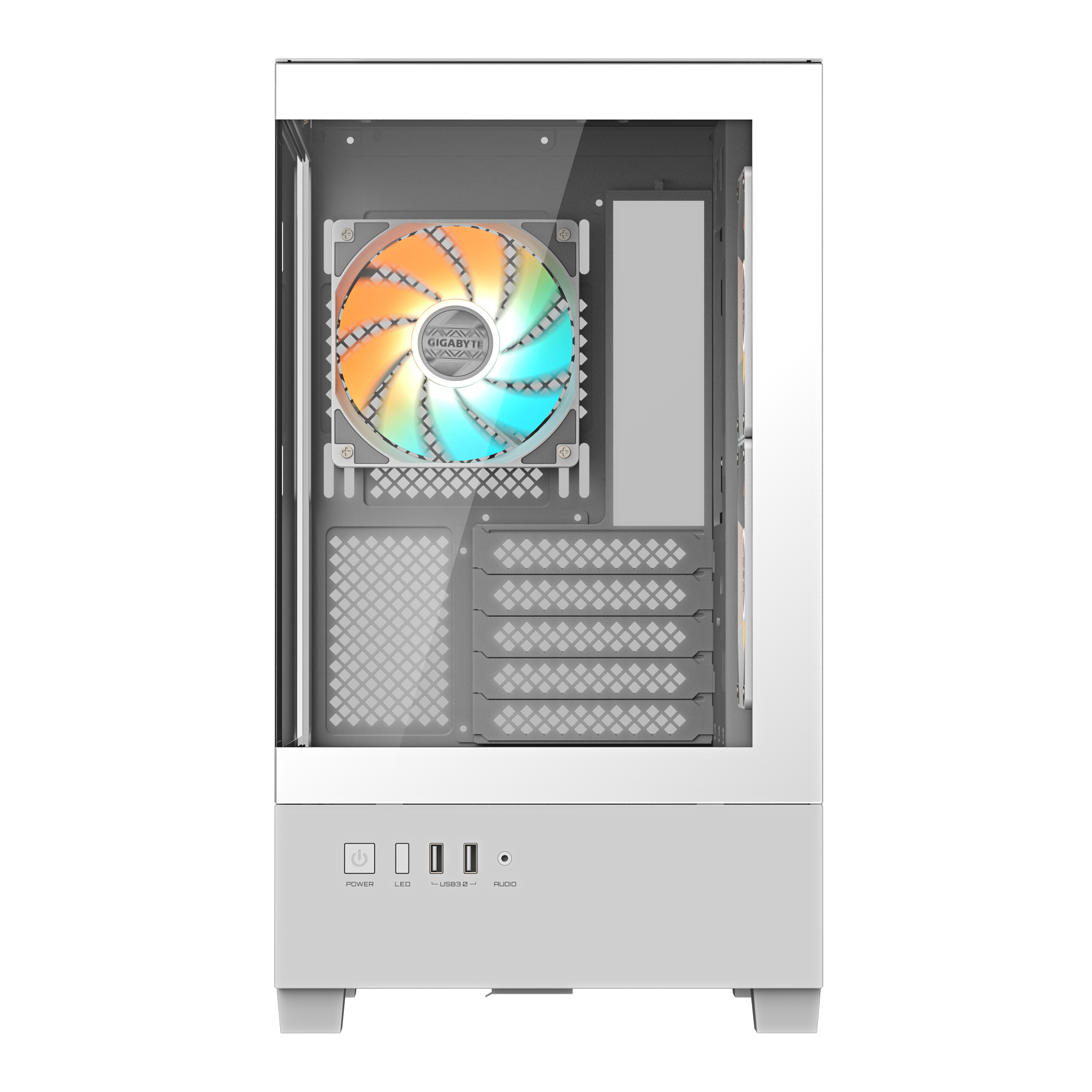 Gigabyte C201 PANORAMIC ICE - Mid tower - micro ATX - Seitenteil mit Fenster (geh�rtetes Glas)