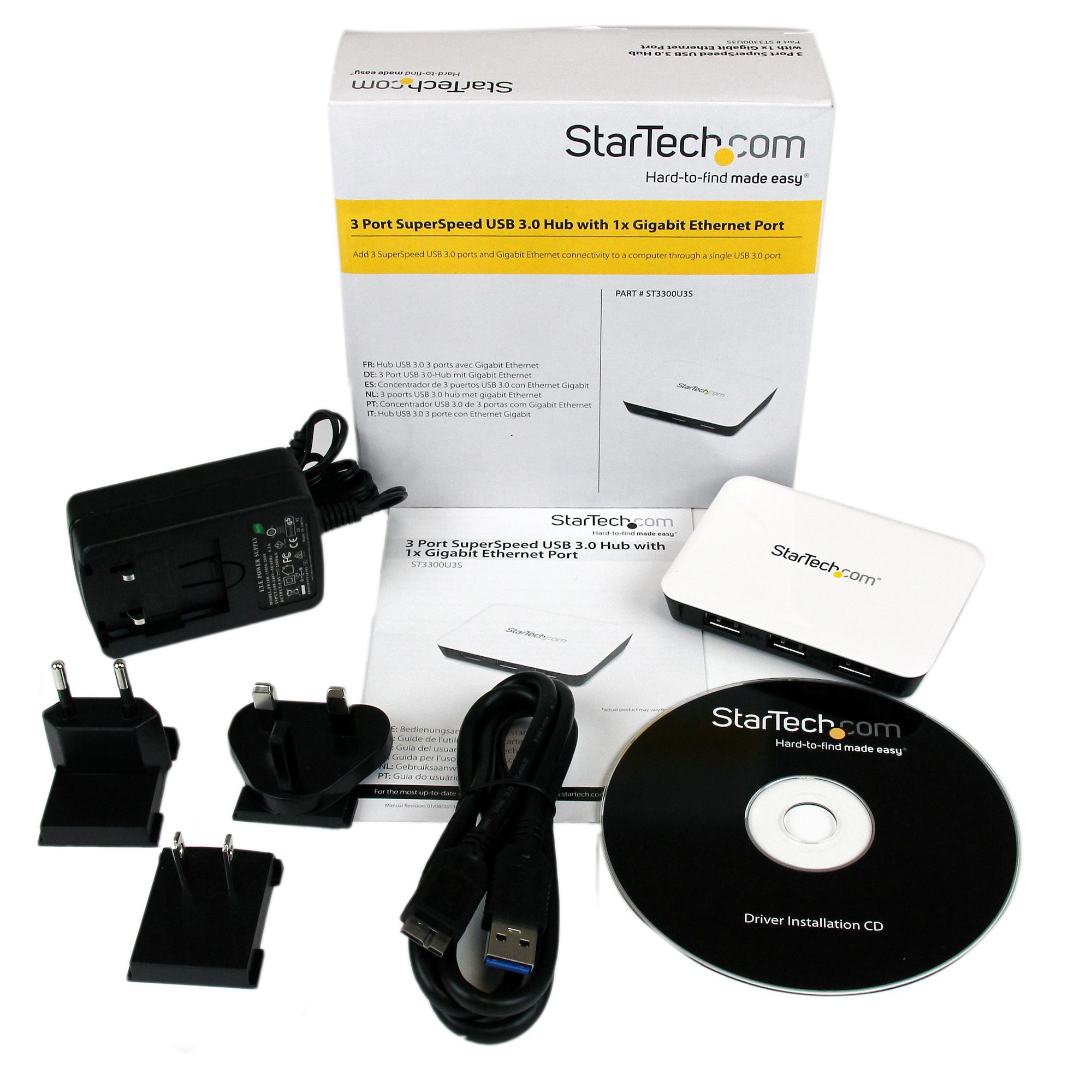 StarTech.com 3 Port USB 3.0 Hub mit Gigabit Ethernet