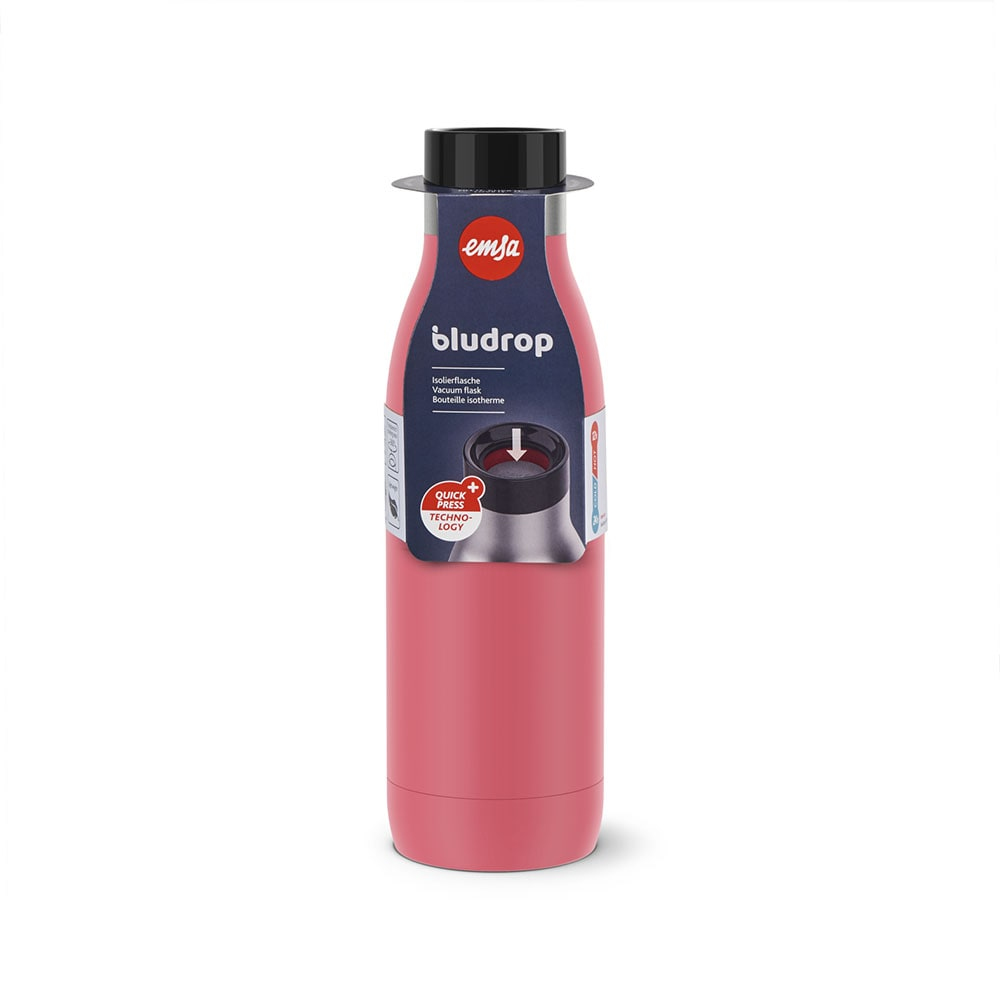 EMSA Bludrop Color N3110400 borraccia Fitness, Sport 500 ml Acciaio inox Corallo